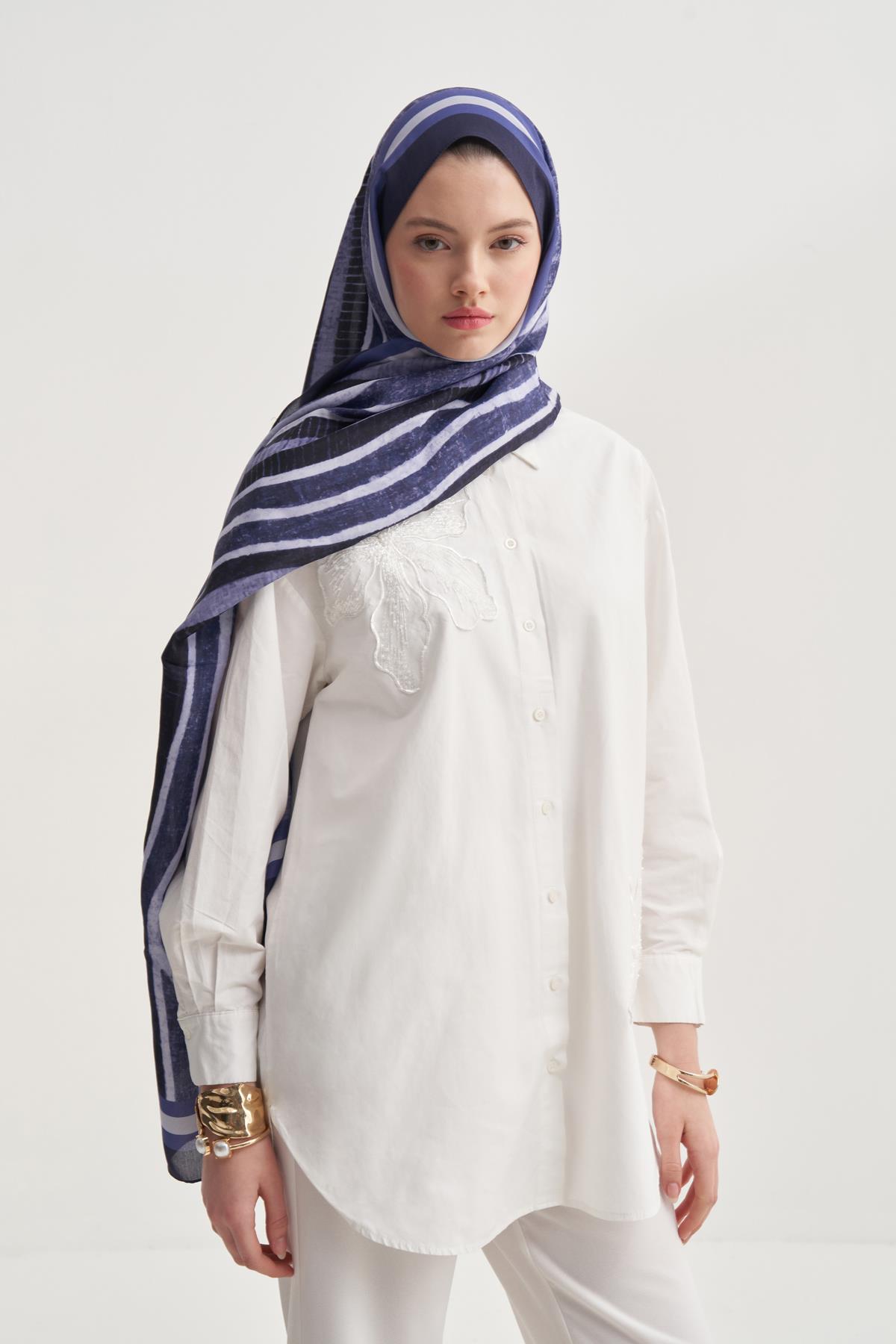 Arden Vela Floş Şal Morcivert