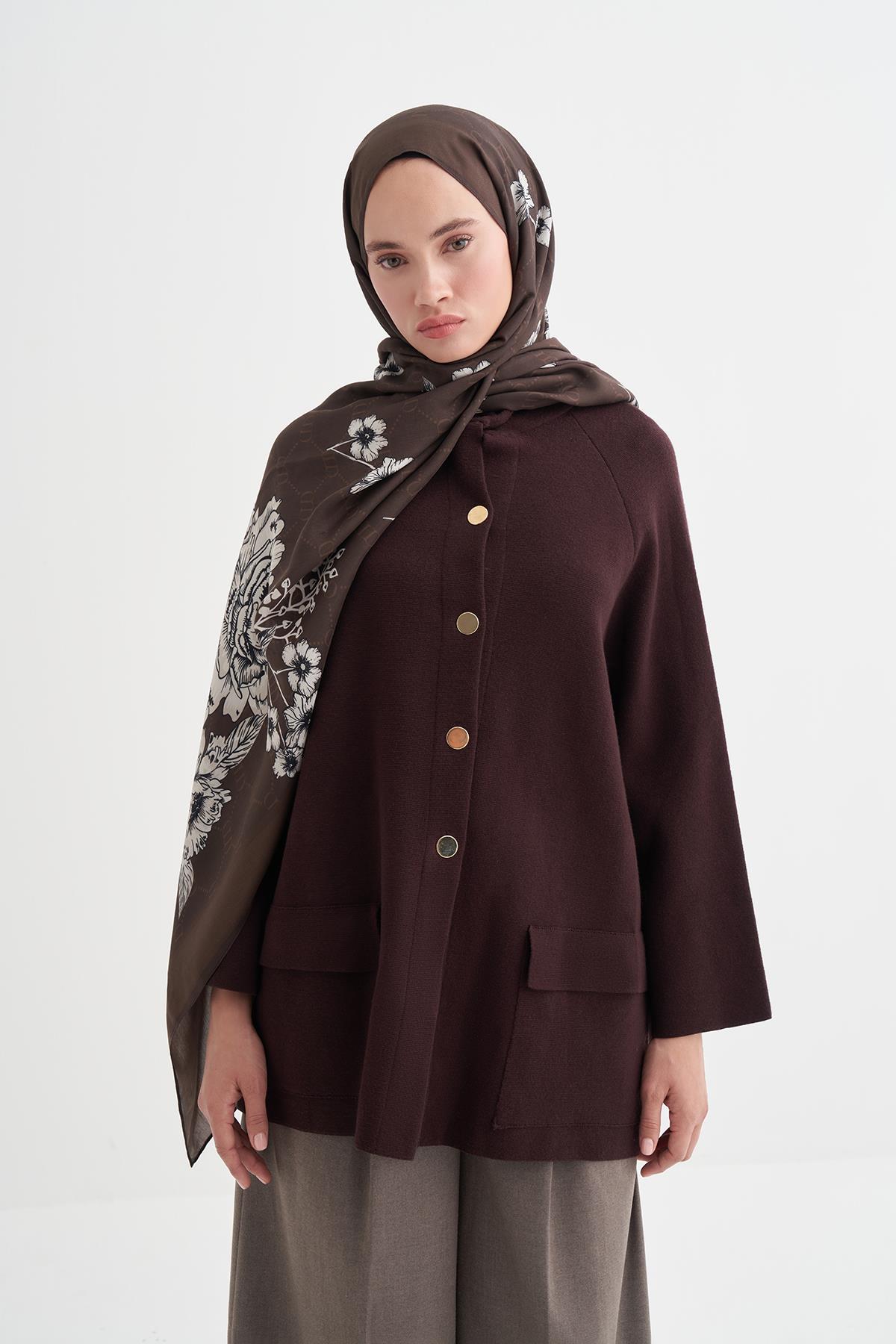 Floriva Monogram Floş Şal Mocha