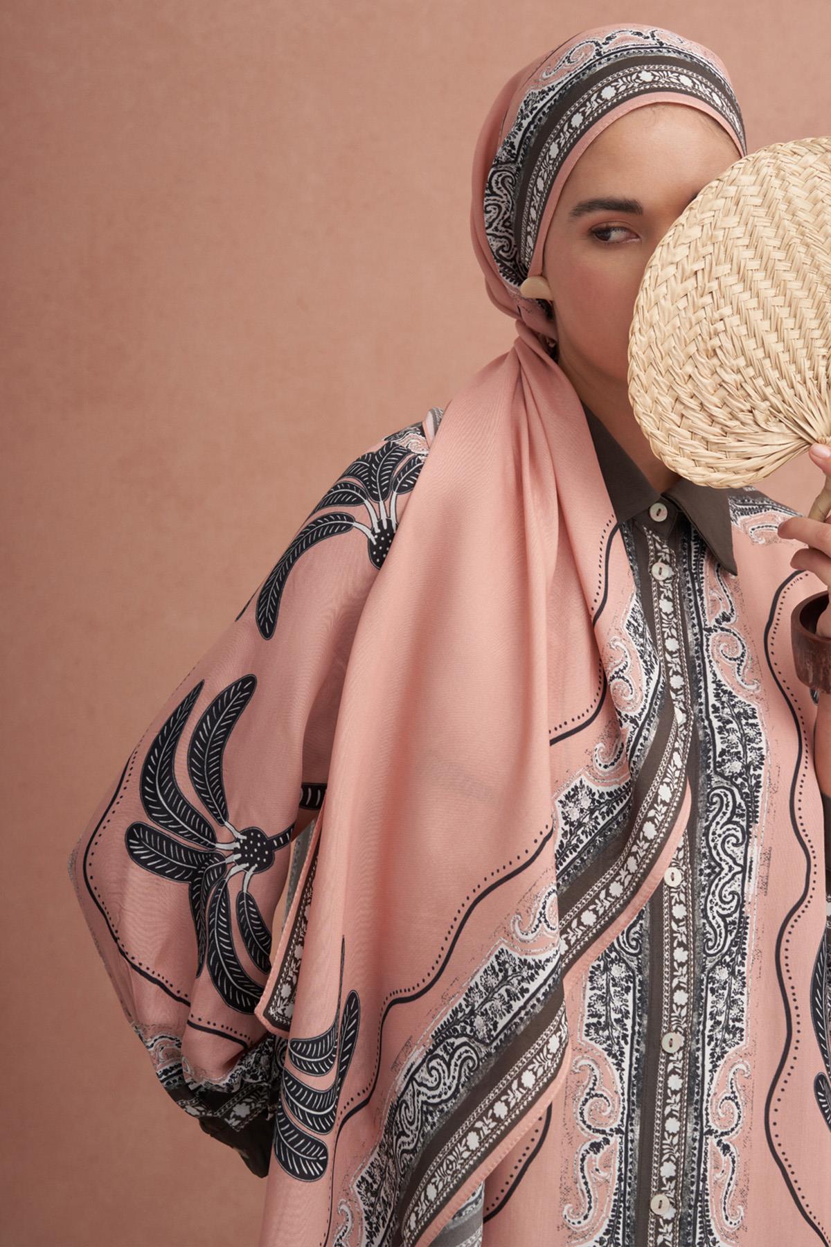 Safira Vela Floş Şal Soft Pembe