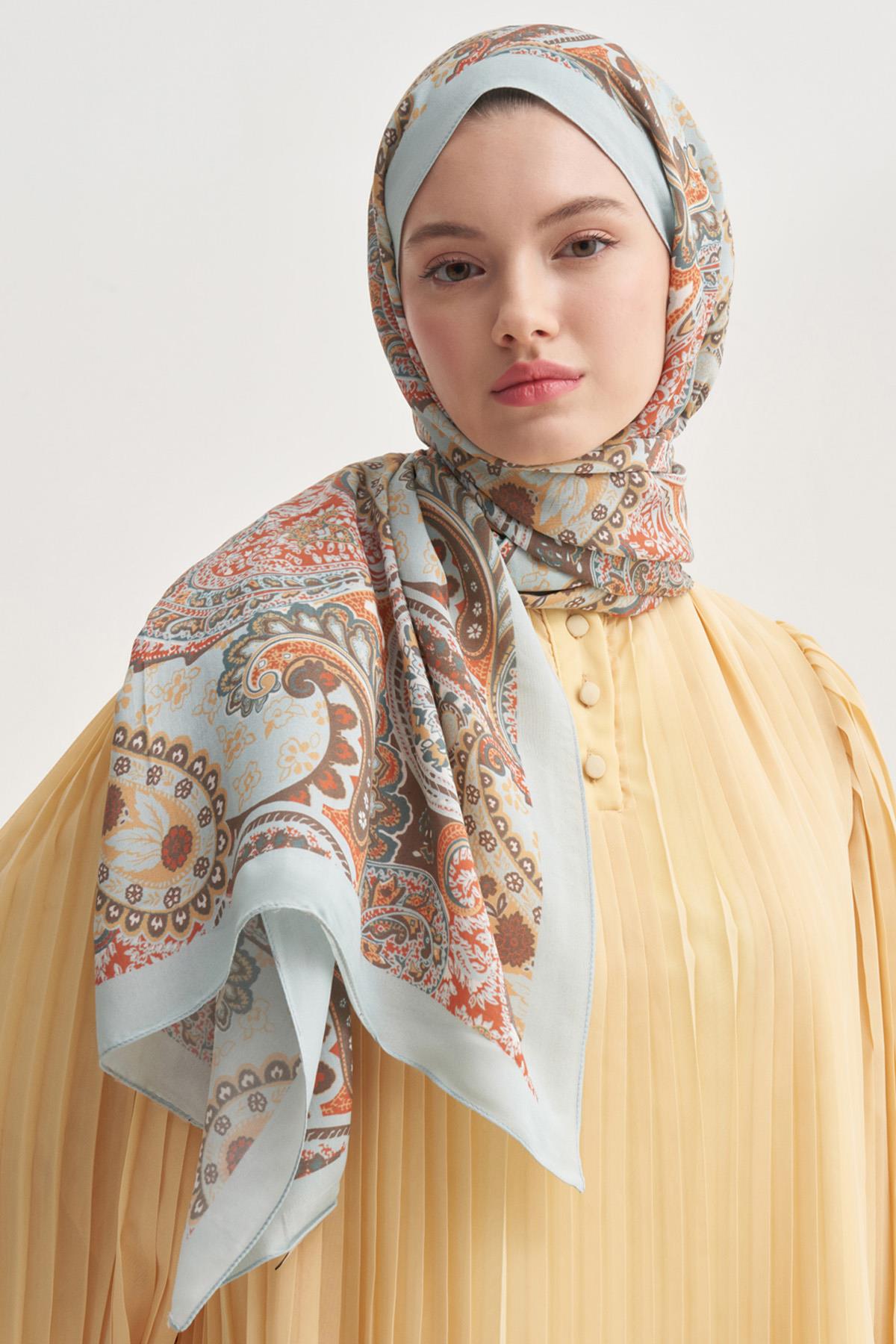 Rosella Soft Mavi Nilla Pamuklu Şal