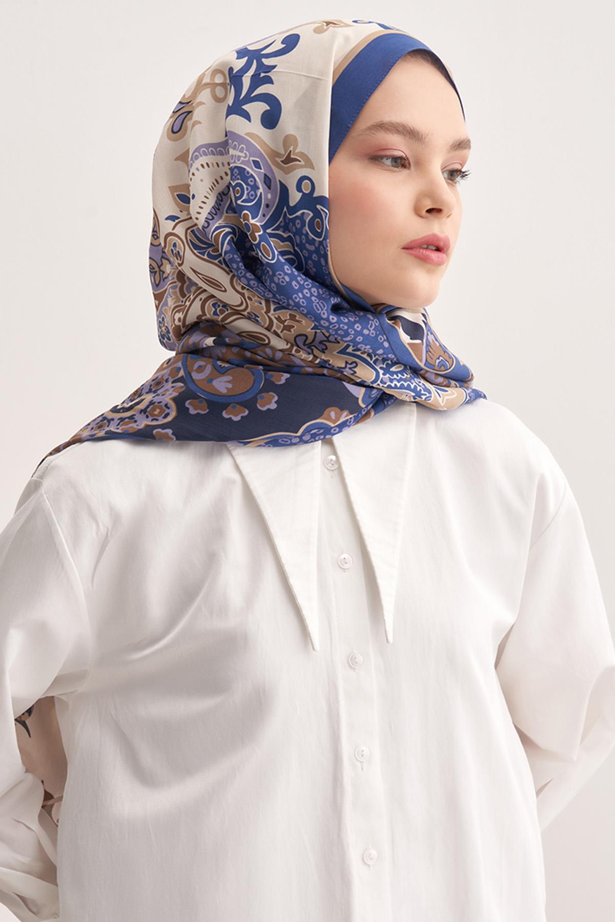 Lune Violet Vela Floş Şal