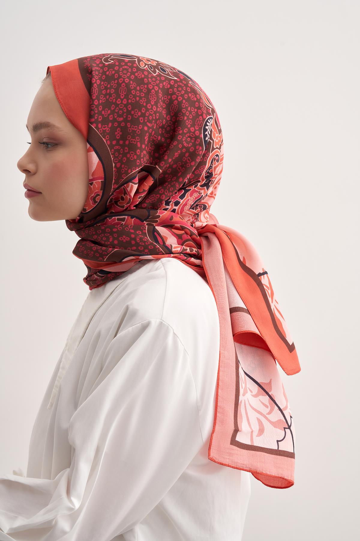 Lune Mercan Vela Floş Şal