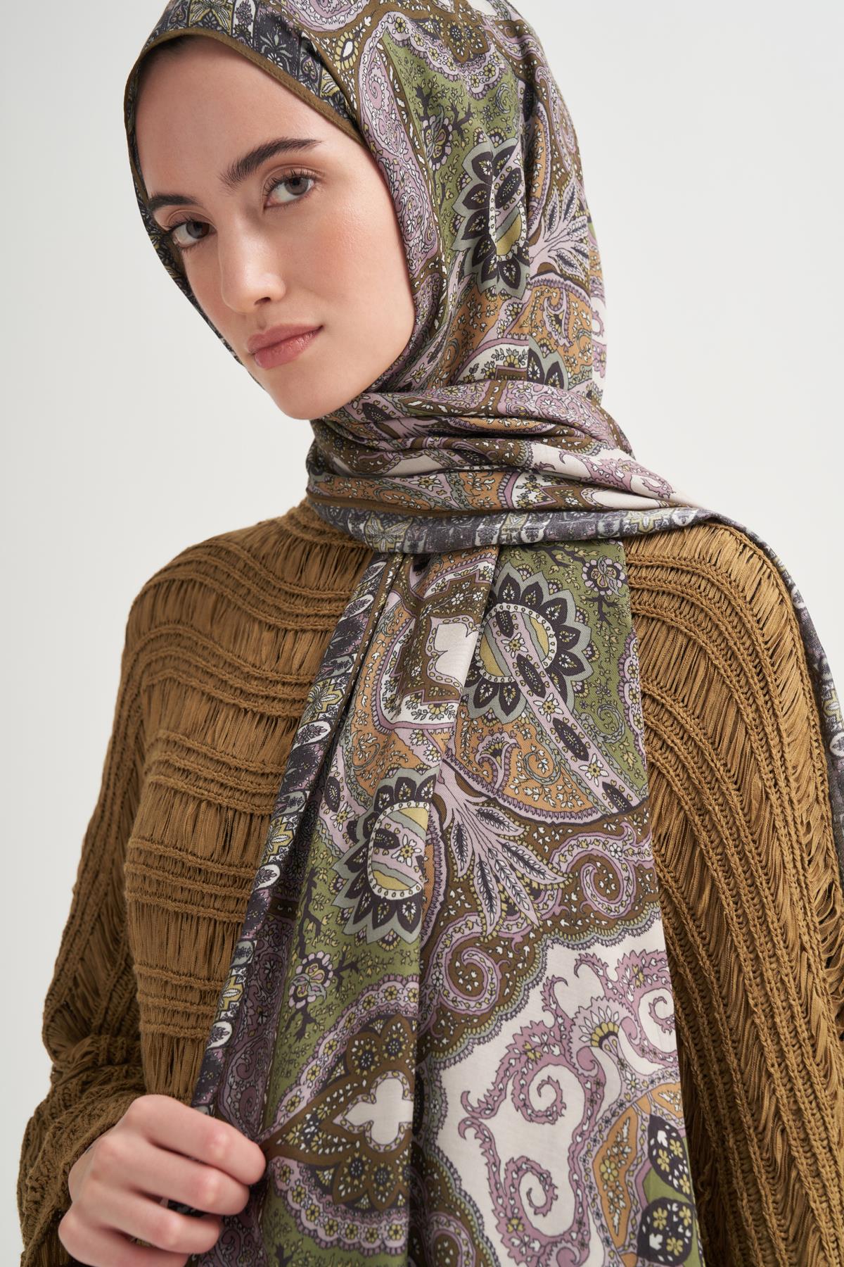 Aria İncira Viskon Şal Soft Yeşil