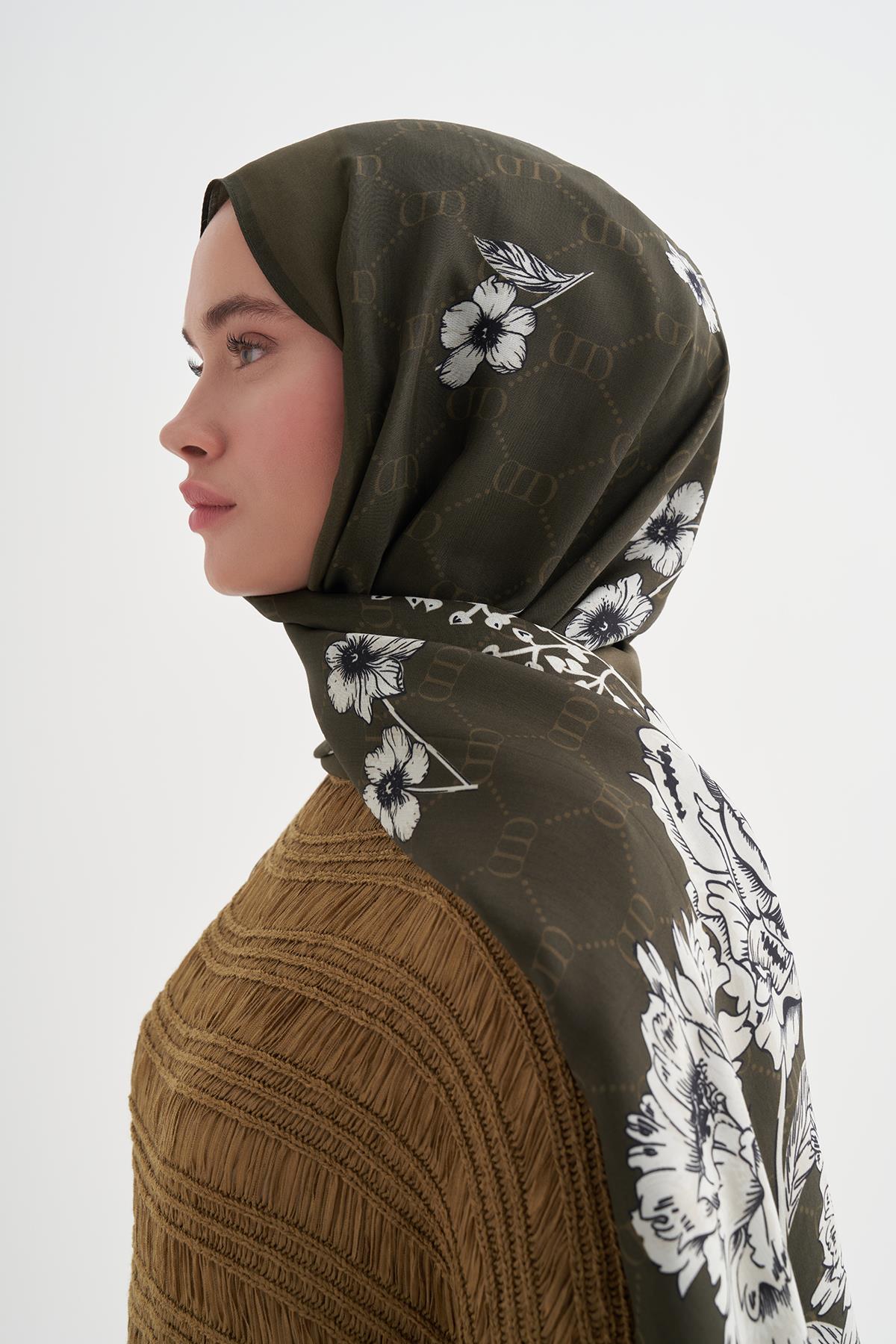 Floriva Monogram Floş Şal Haki