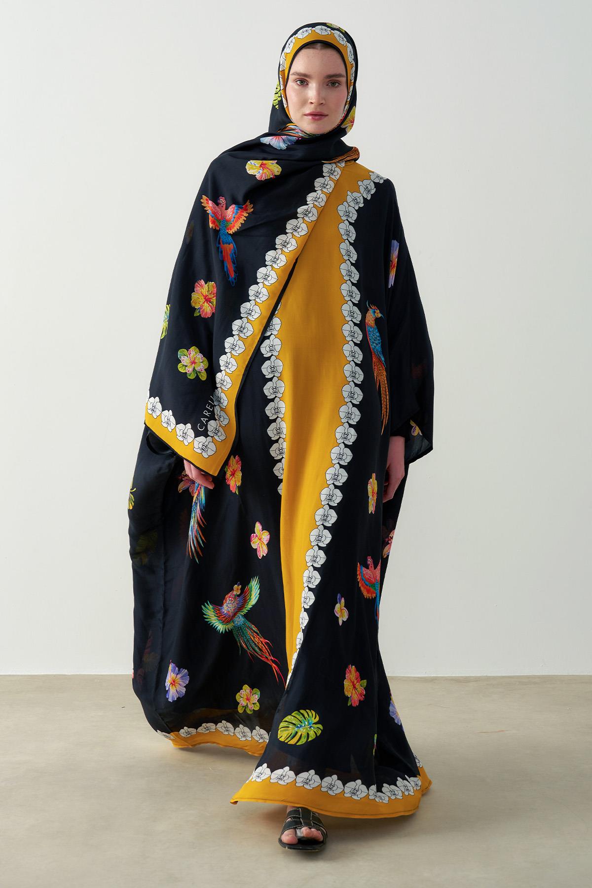Sunshine Floş Kaftan Siyah