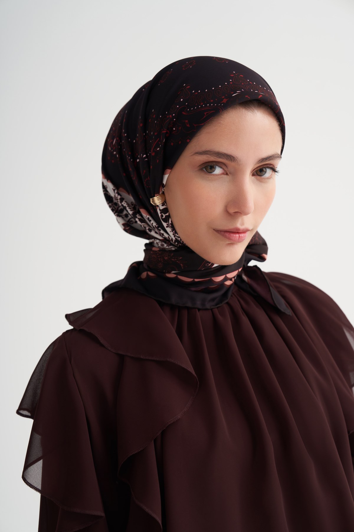 Ashen Bordo Twill Eşarp