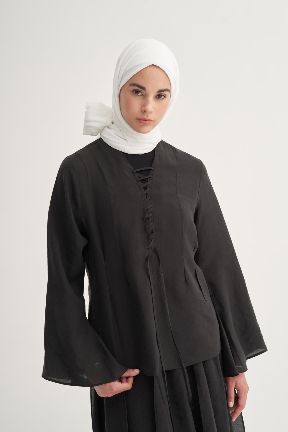 Organik Kırışık  Şal Ekru