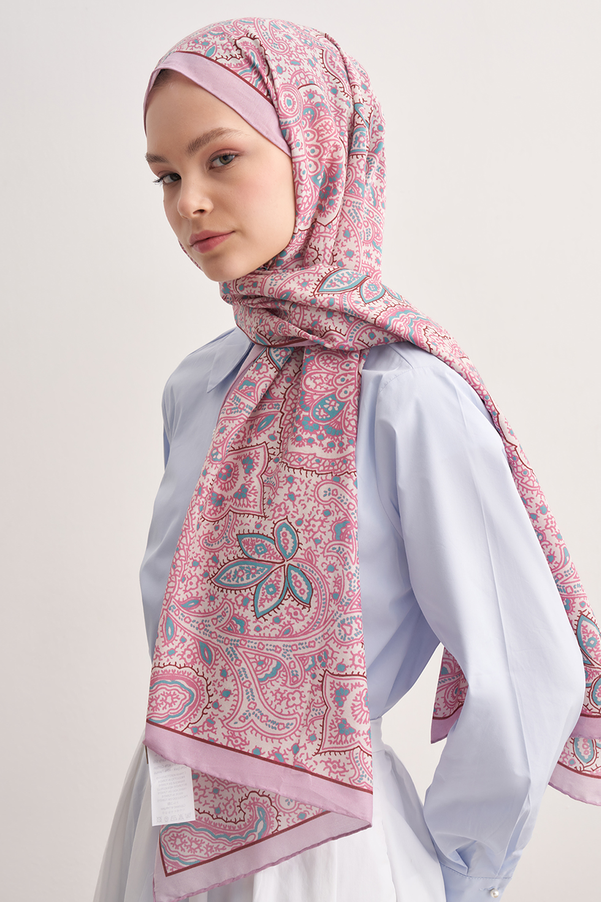 Sky Pembe Early İpek Şal