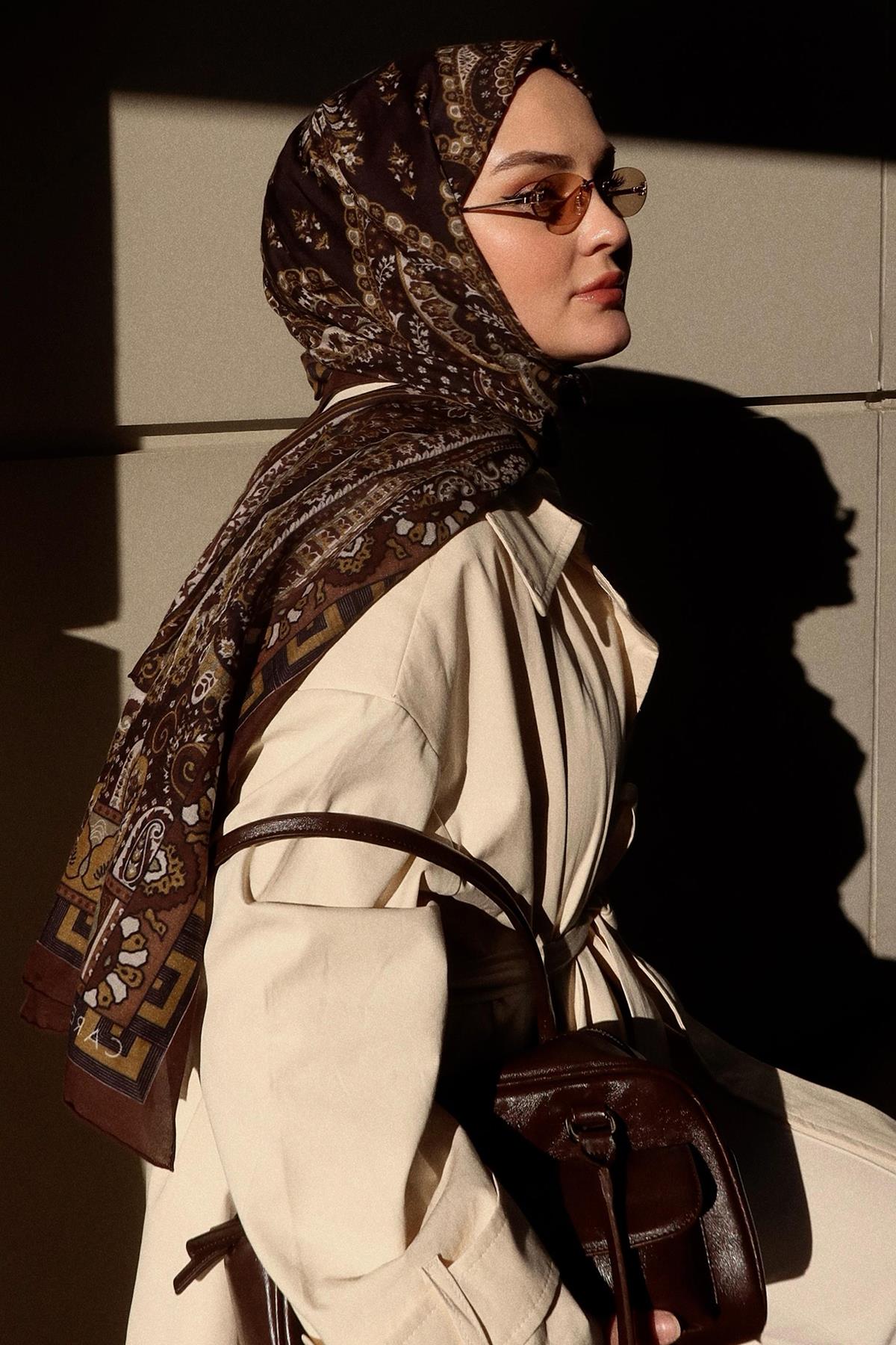 Aleyna Ataların Tercihi Breeze Haki Early İpek Şal