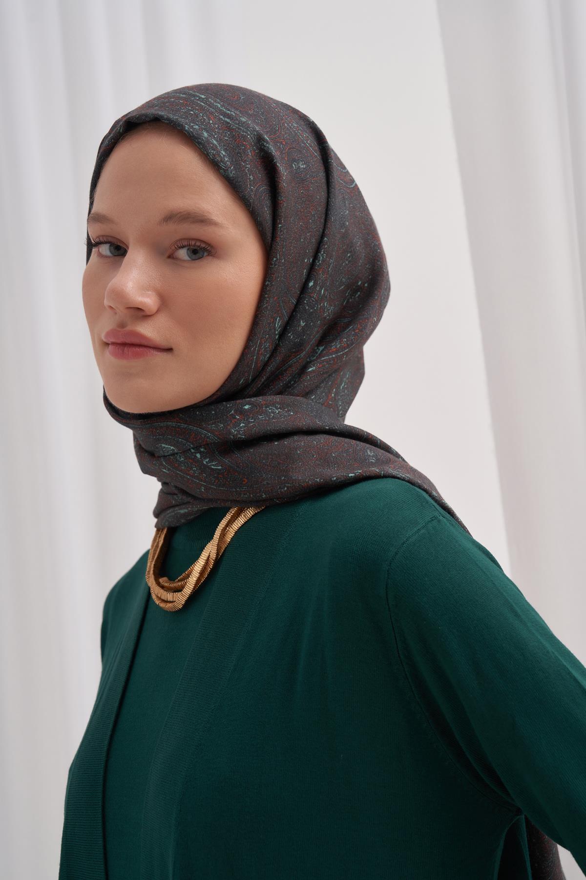 Amber Sahara Renkli Comfy İpek Şal