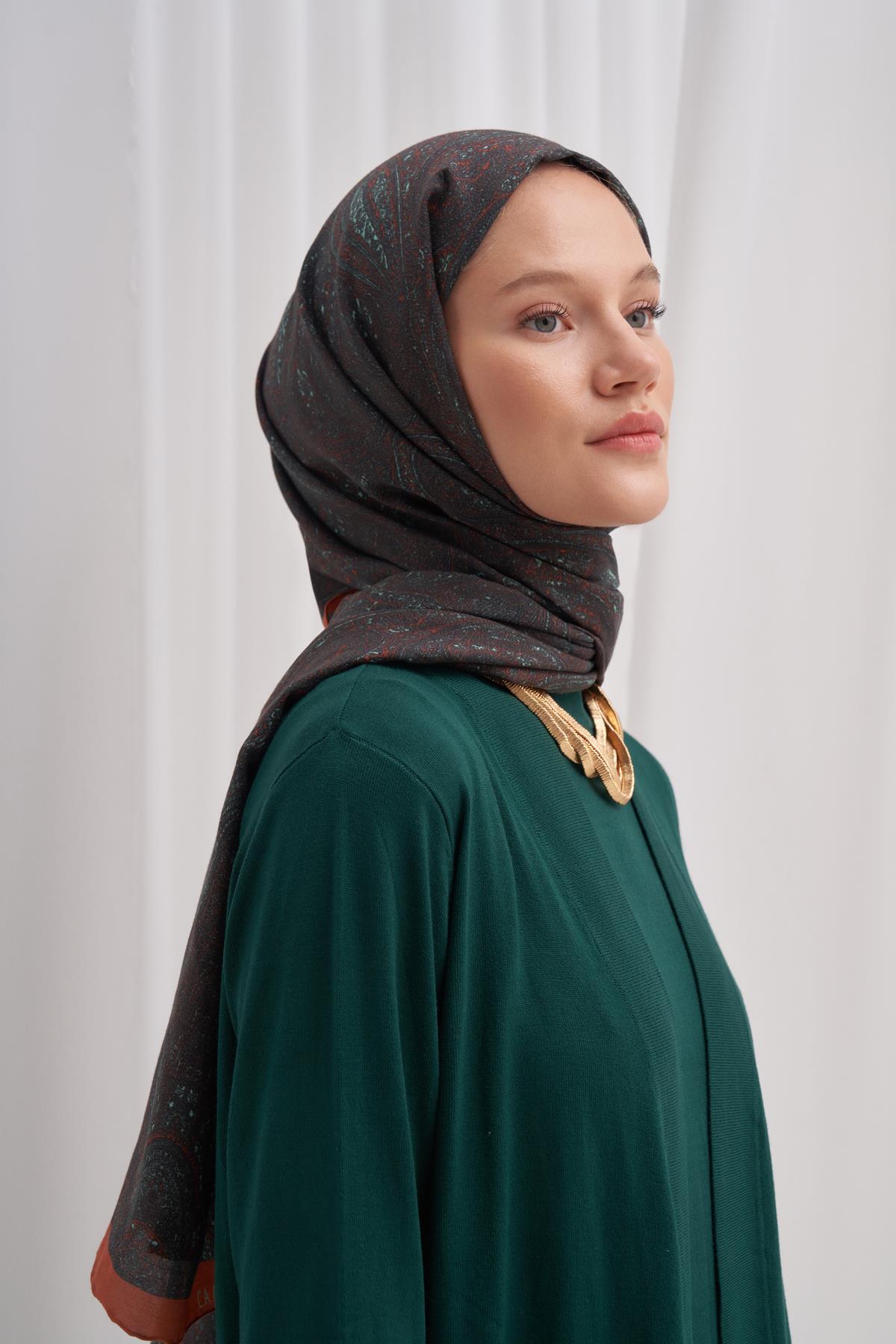 Amber Sahara Renkli Comfy İpek Şal