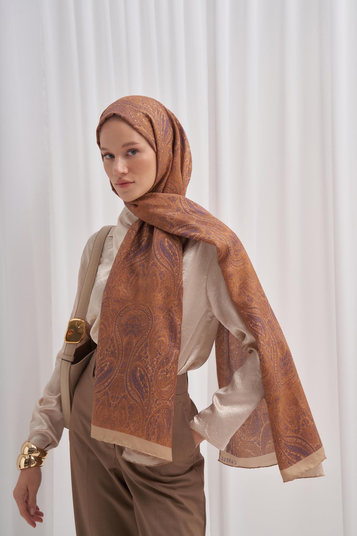 Amber Taba Comfy İpek Şal