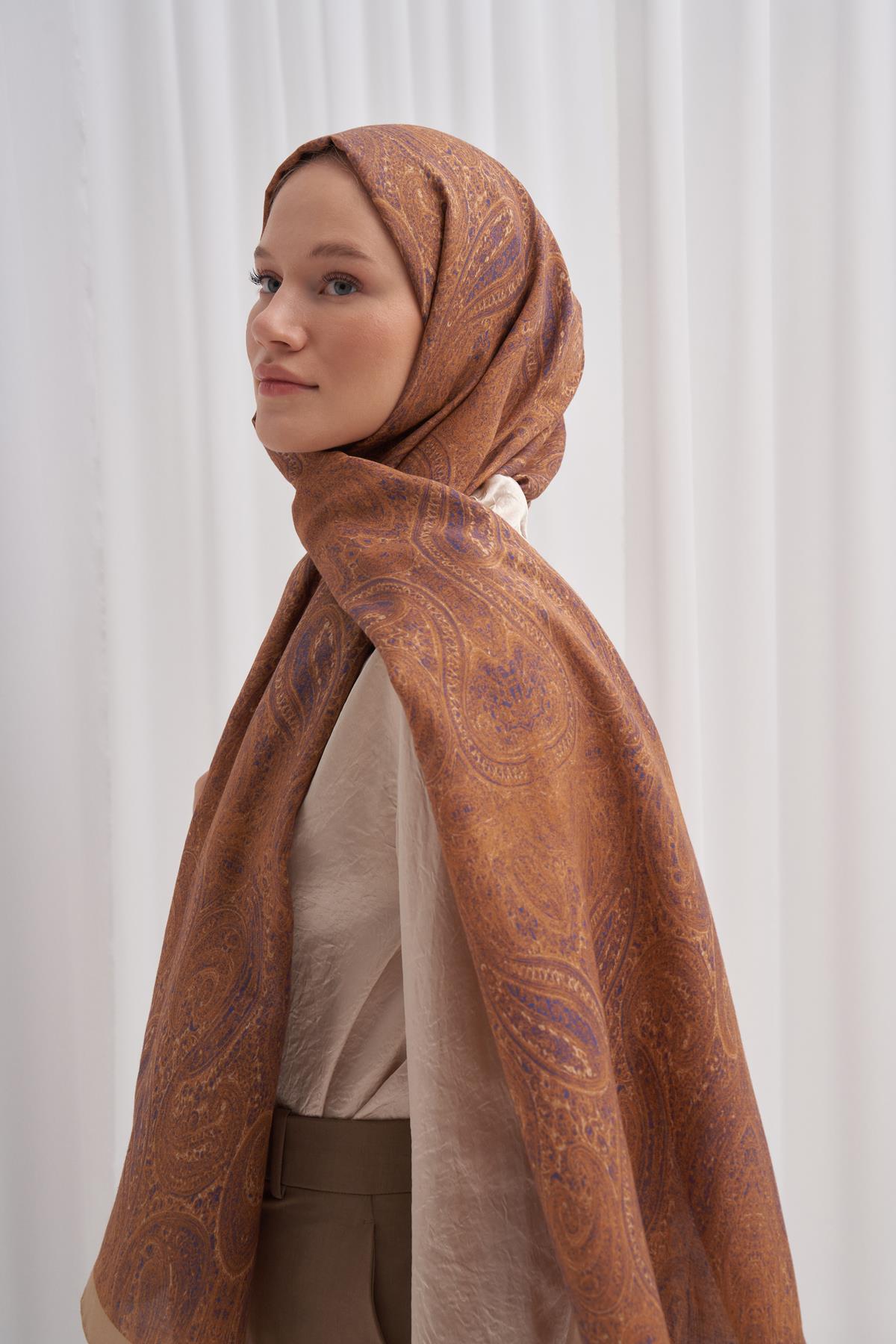 Amber Taba Comfy İpek Şal