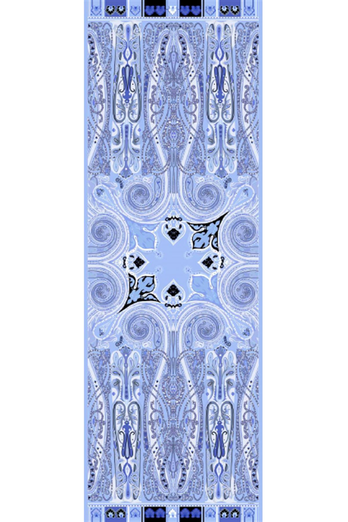 Azure Blue Comfy İpek Şal