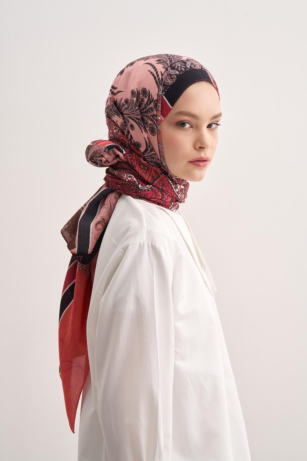 Ivory Mercan Vela Floş Şal