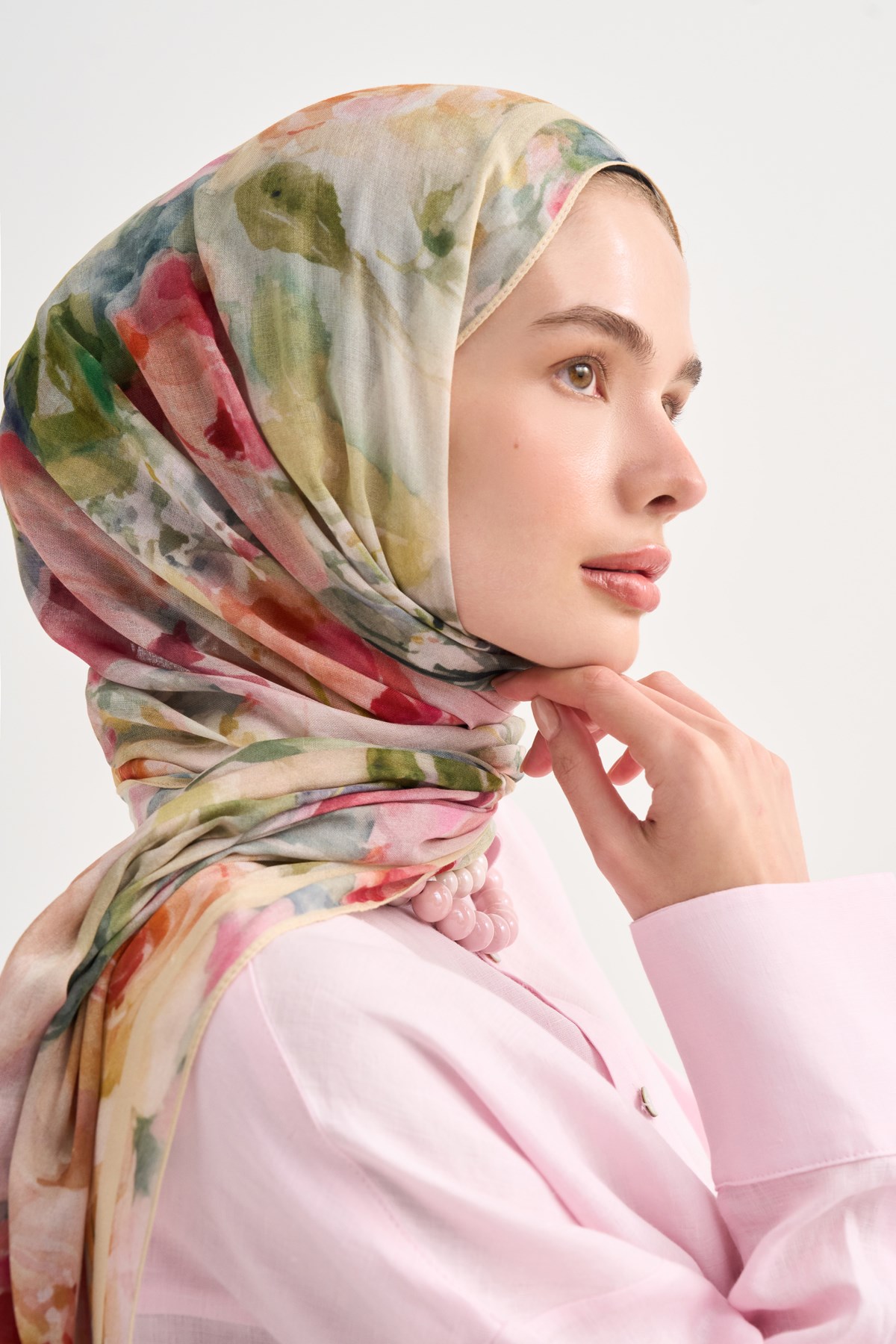 Elara Aria Viskon Şal Pembe