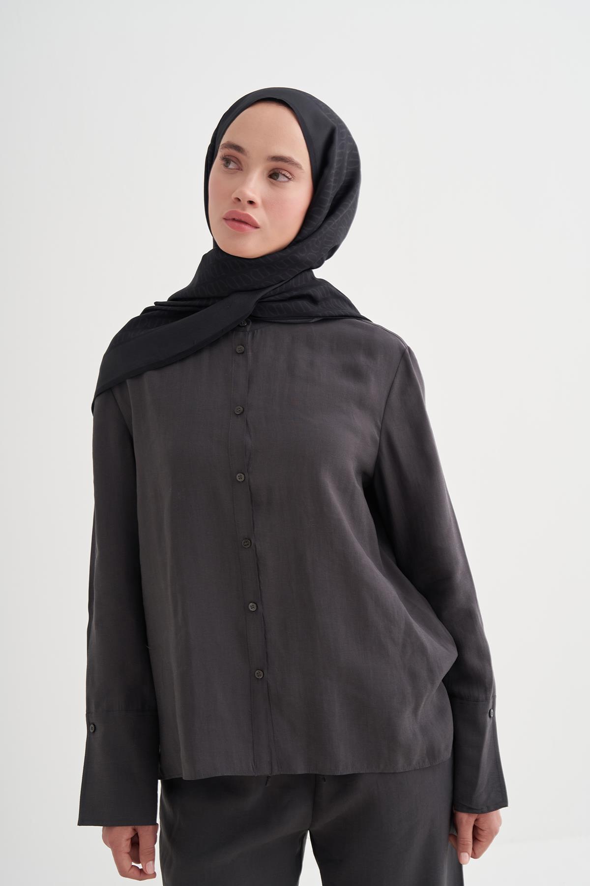 Vector Monogram Floş Şal Siyah