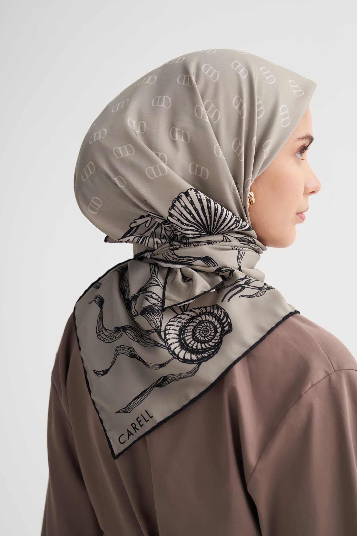Marina Gri Twill Eşarp