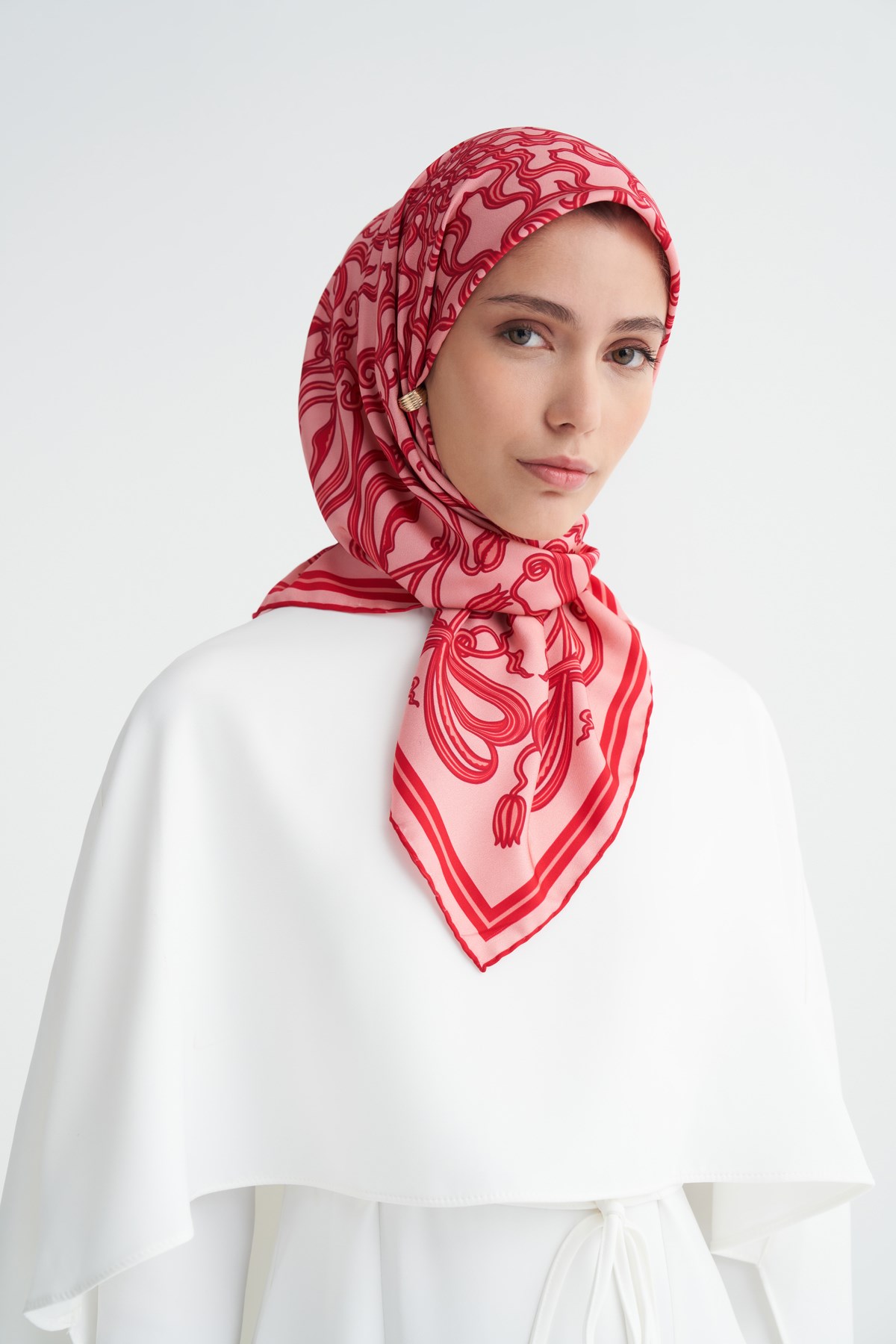 Serena Pembe Twill Eşarp
