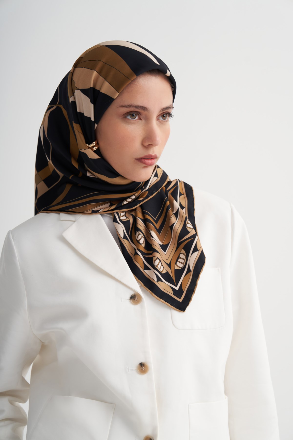 Radiant Gold Twill Eşarp