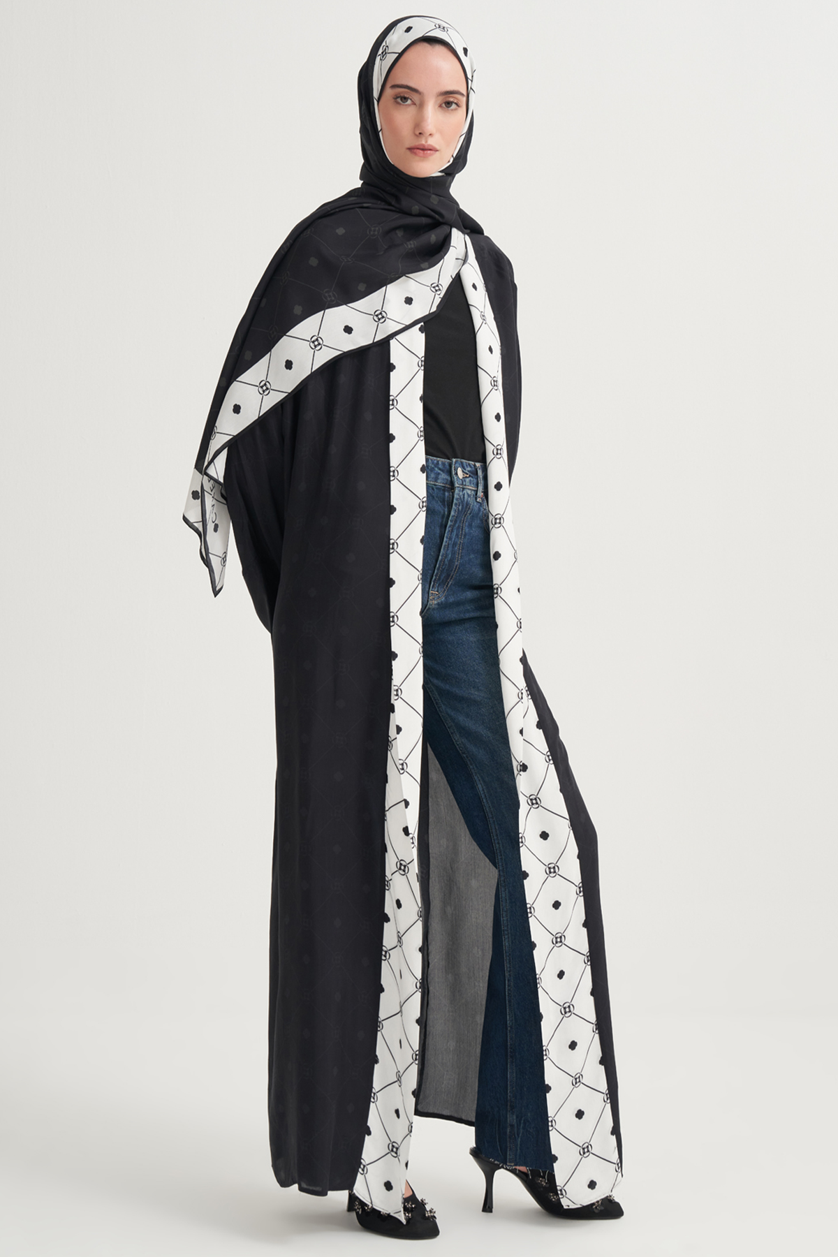 Mia Floş Abaya Siyah