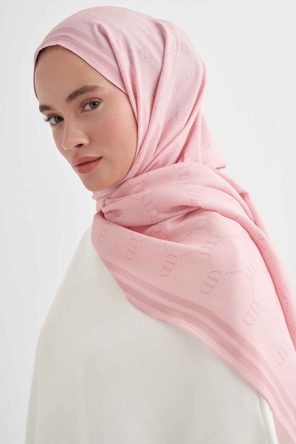 Grace Monogram Floş Şal Şeker Pembesi