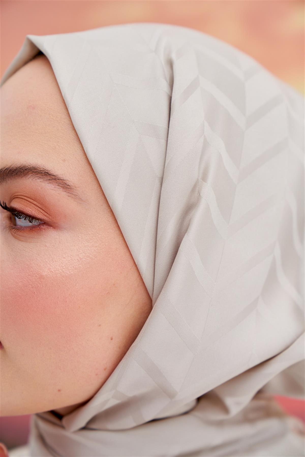 Baklava Desen Pamuk İpek Şal Camel