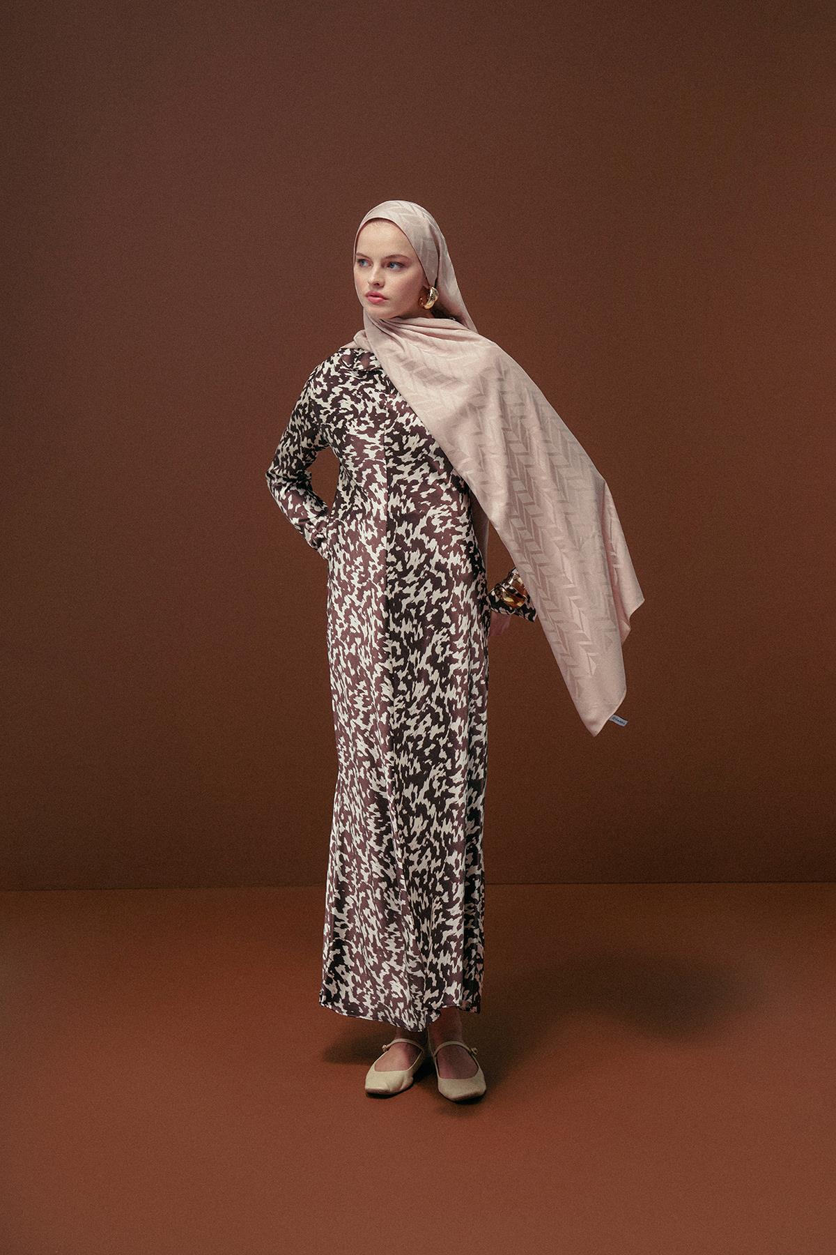 Baklava Desen Pamuk İpek Şal Krem