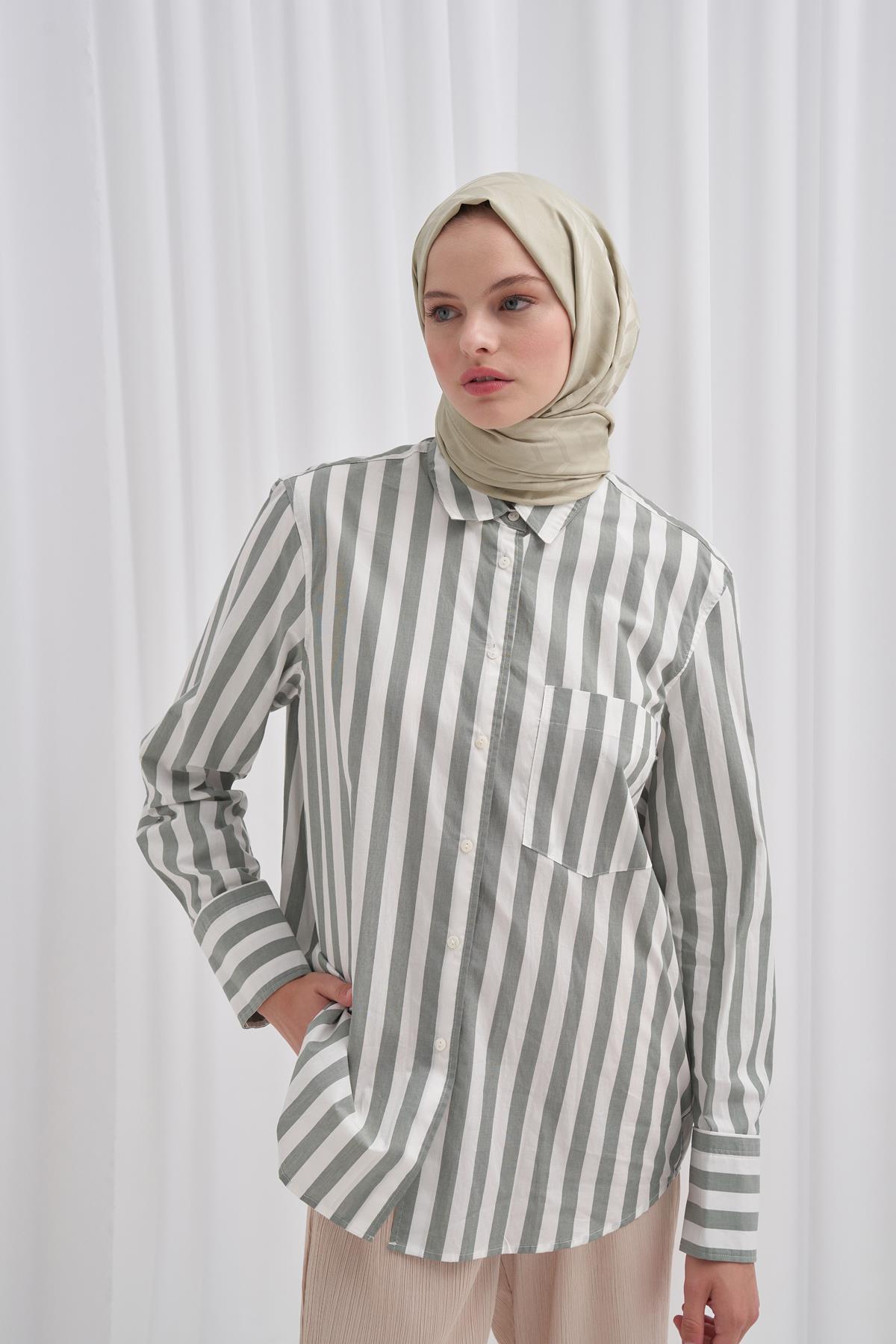 Baklava Desen Pamuk İpek Şal Soft Yeşil