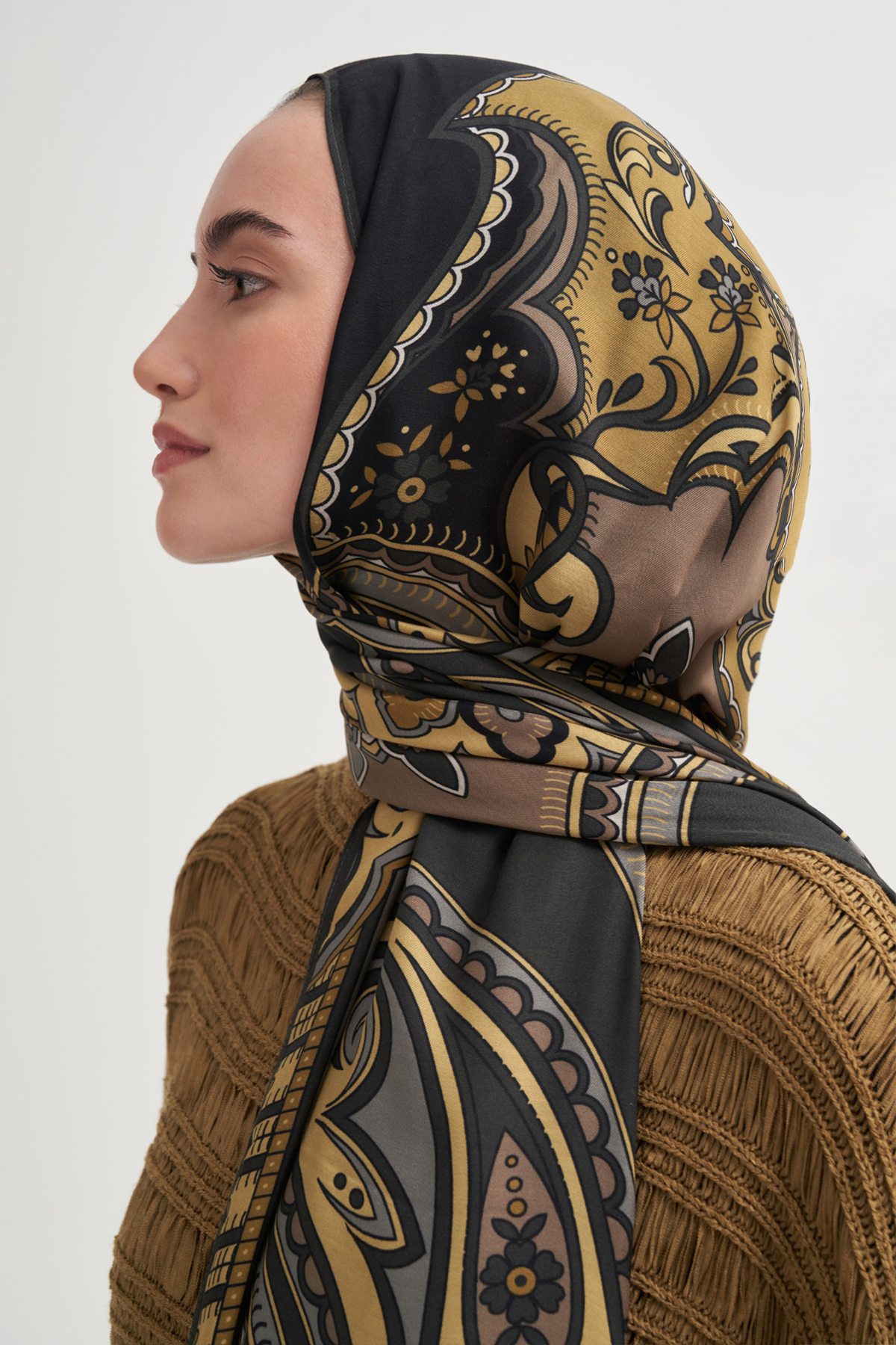 Lavina İncira Viskon Şal Gold