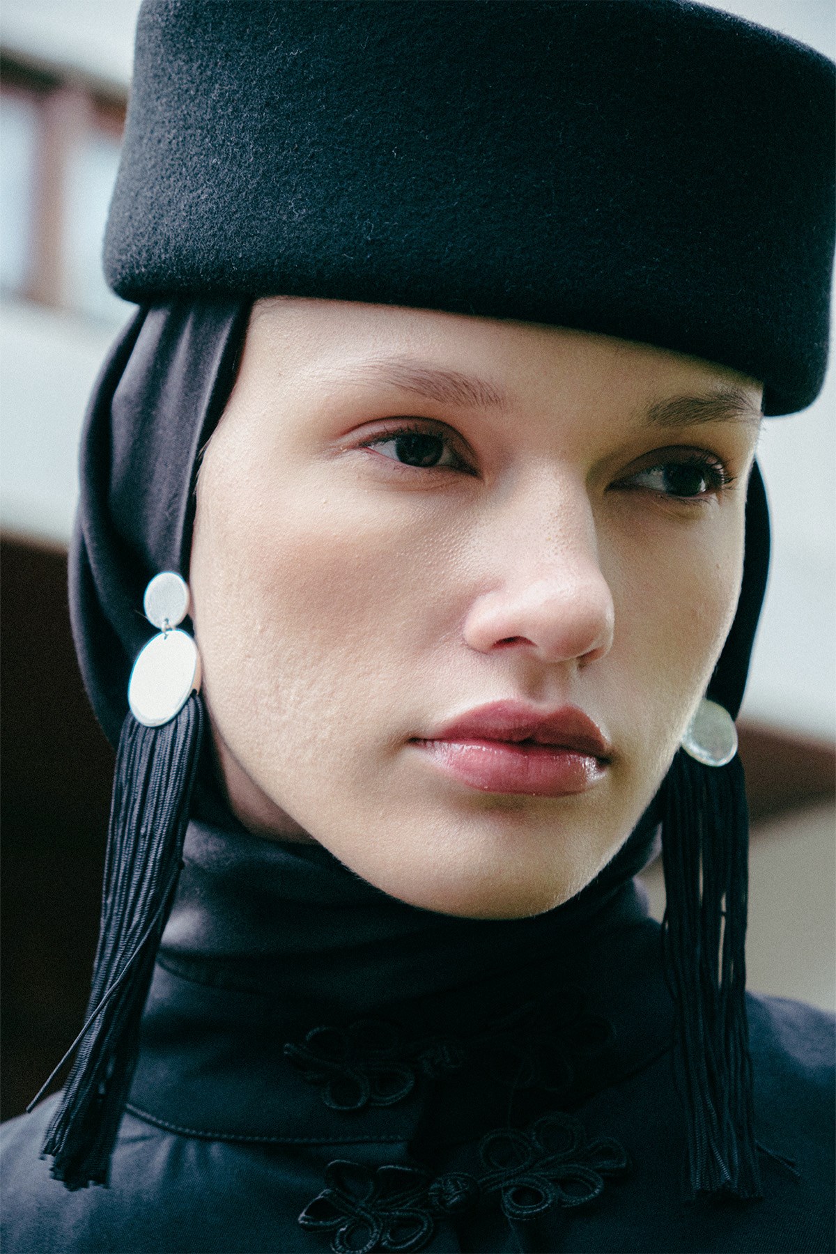 Siyah Düz İpek Şal