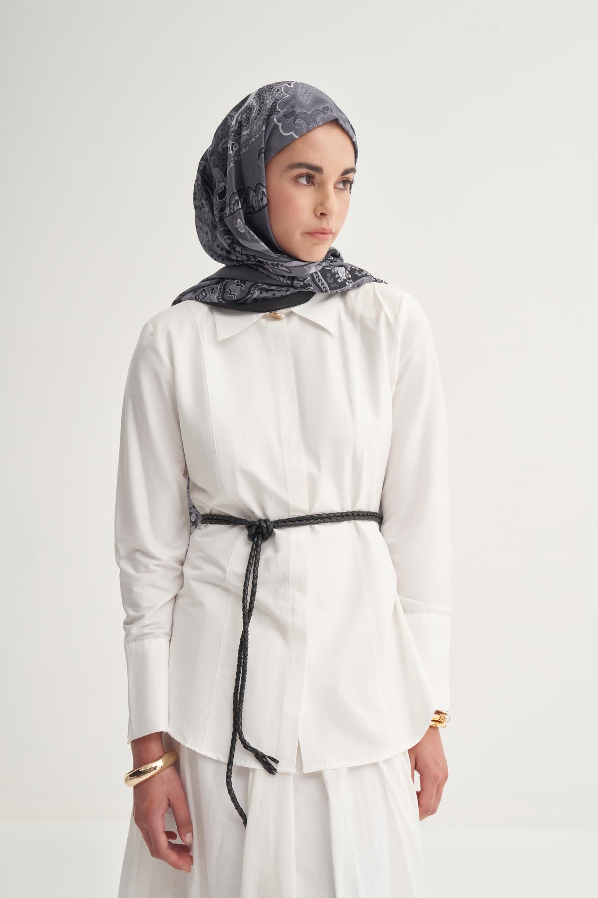 Liora Gri Nilla Pamuklu Şal