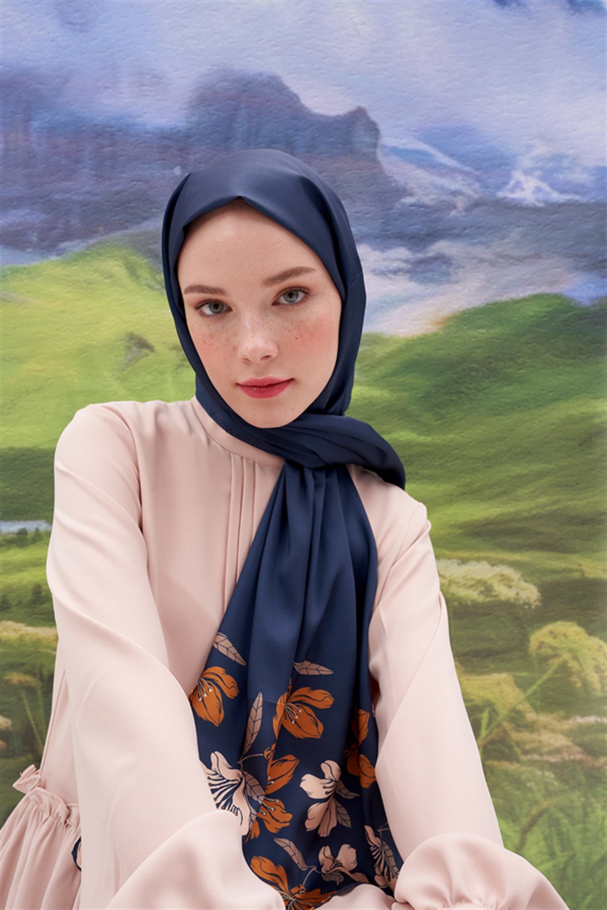 Bigin Koyu Lacivert Twill Şal