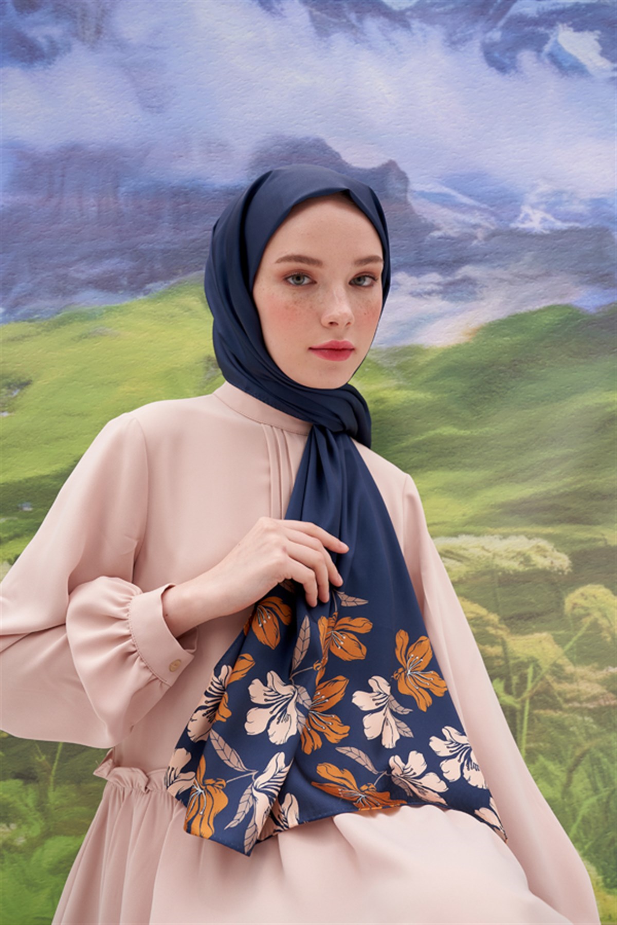 Bigin Koyu Lacivert Twill Şal