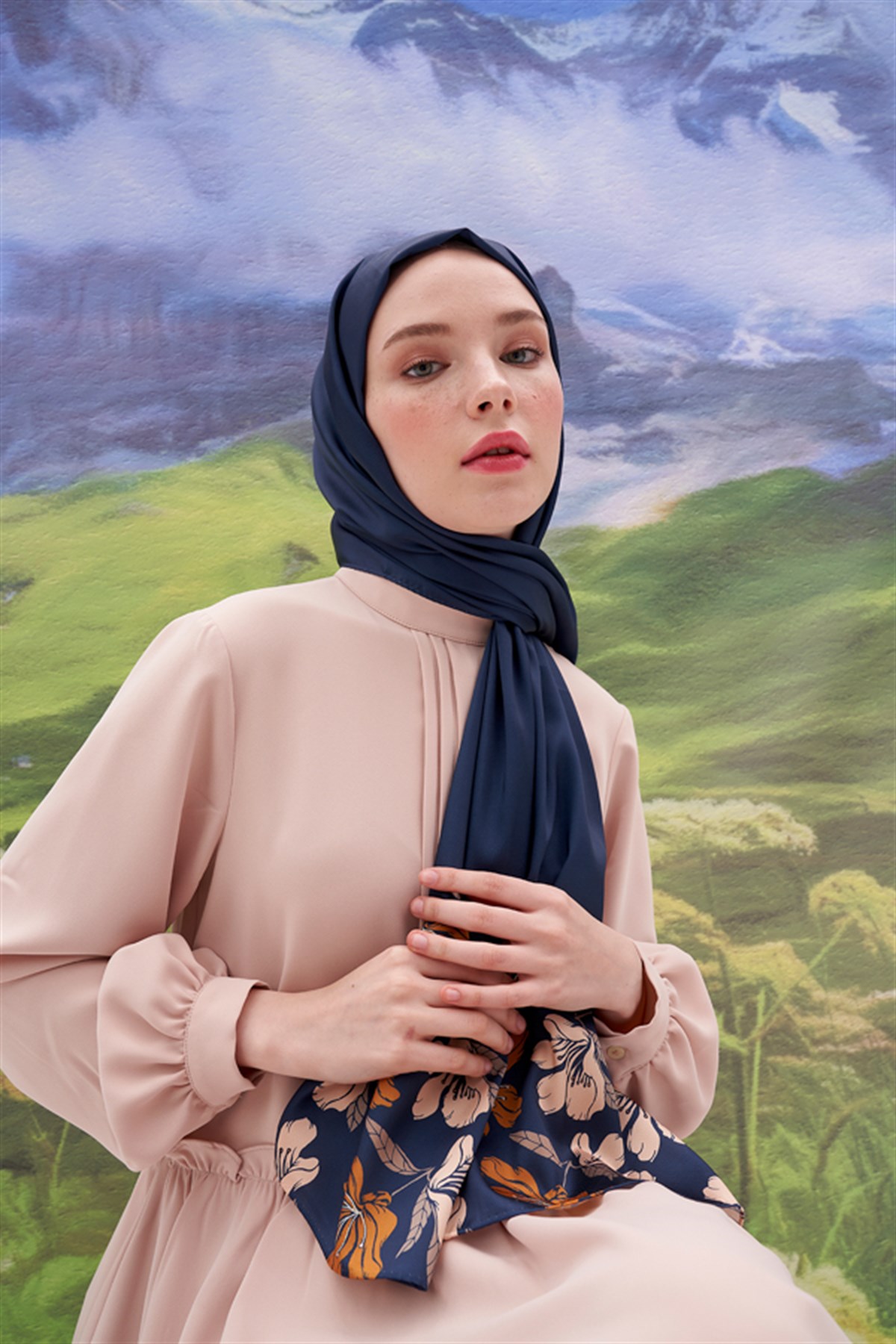 Bigin Koyu Lacivert Twill Şal