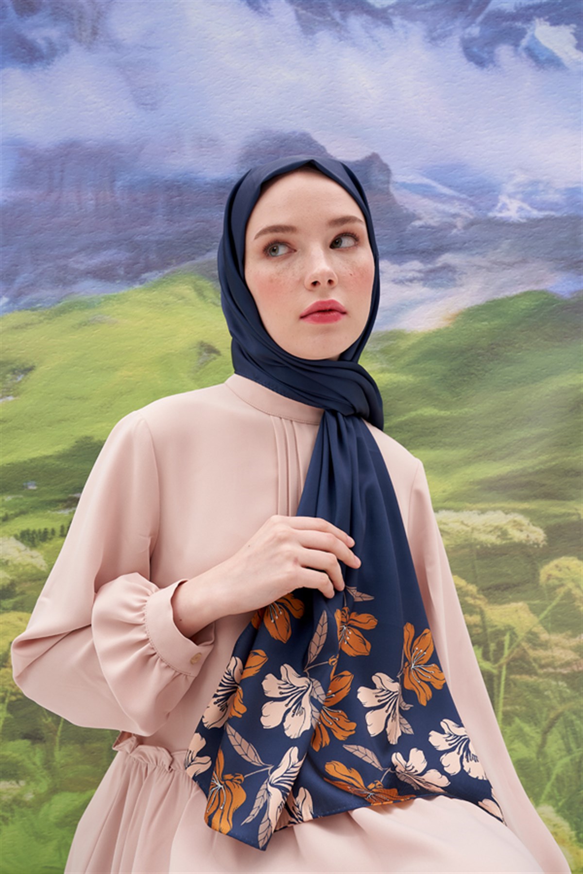Bigin Koyu Lacivert Twill Şal