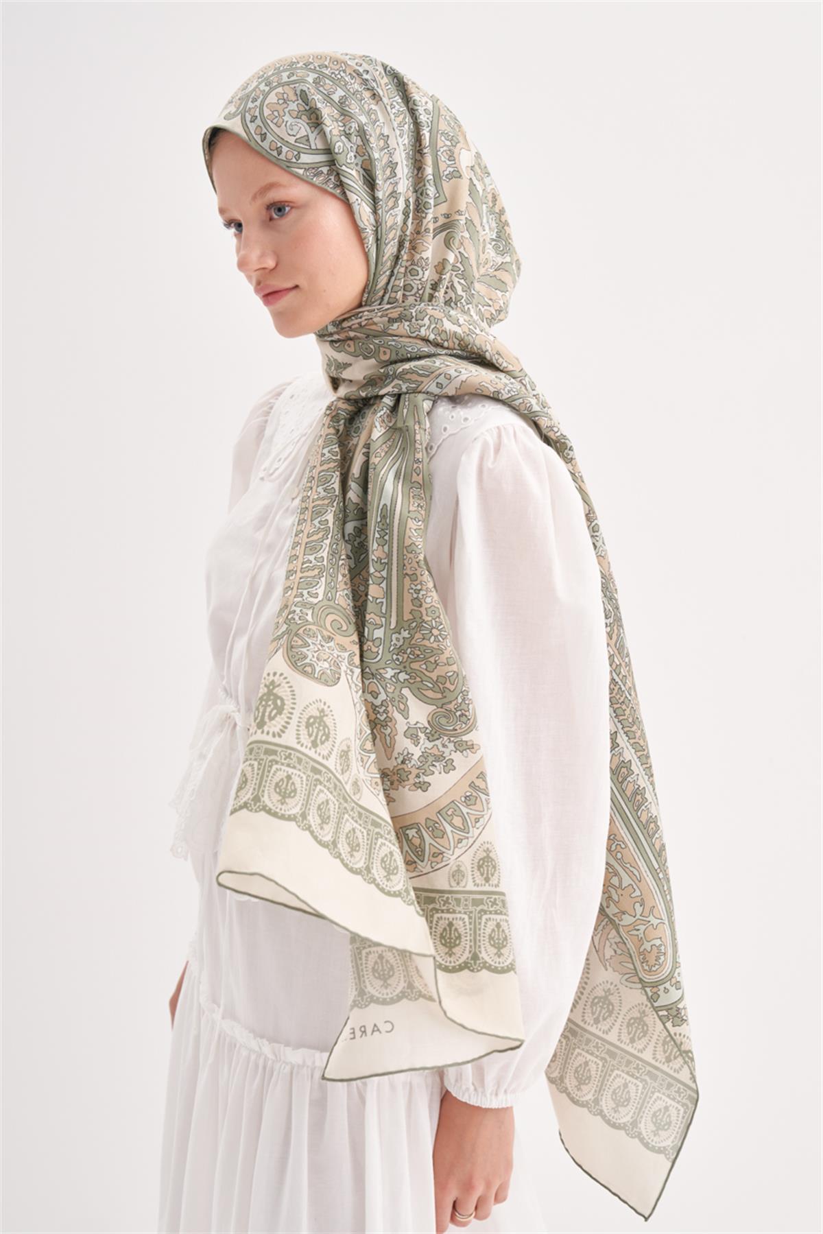 Bliss Zeytin Yeşili Comfy İpek Şal