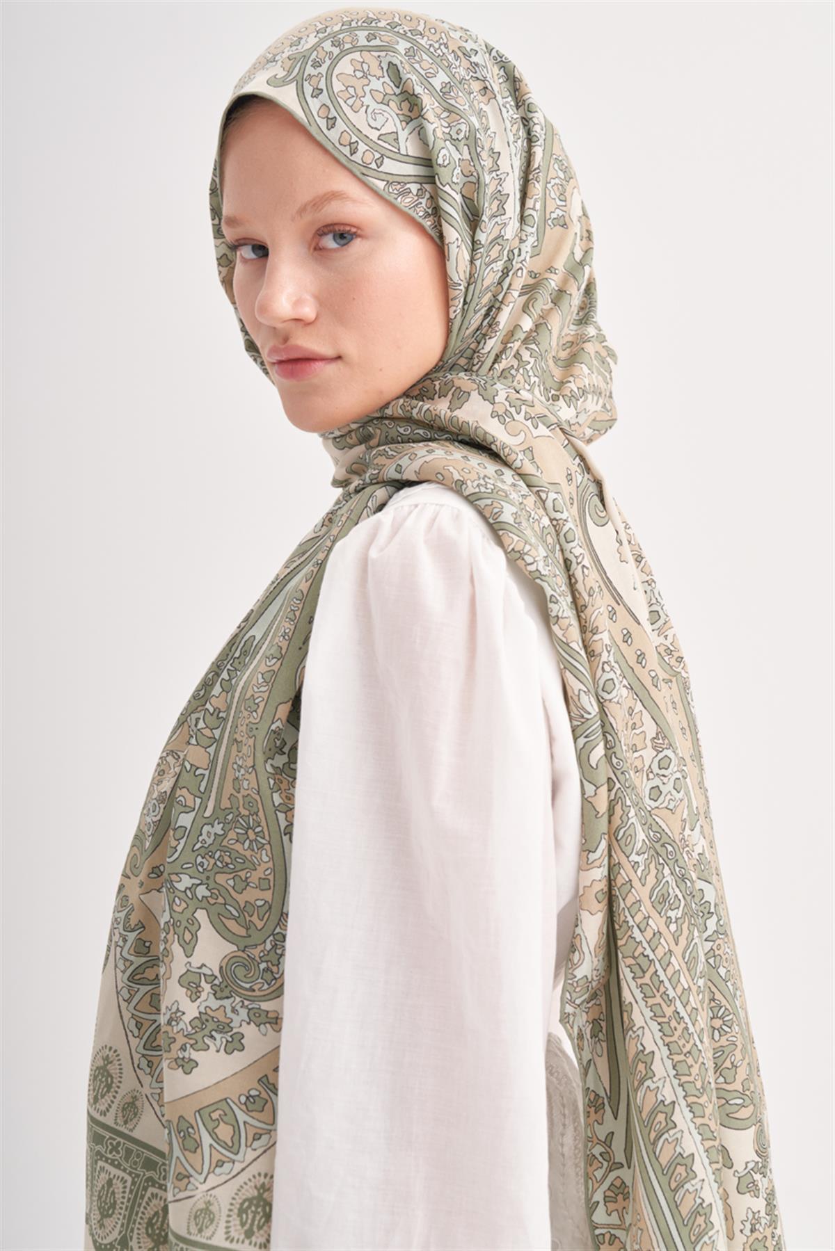 Bliss Zeytin Yeşili Comfy İpek Şal