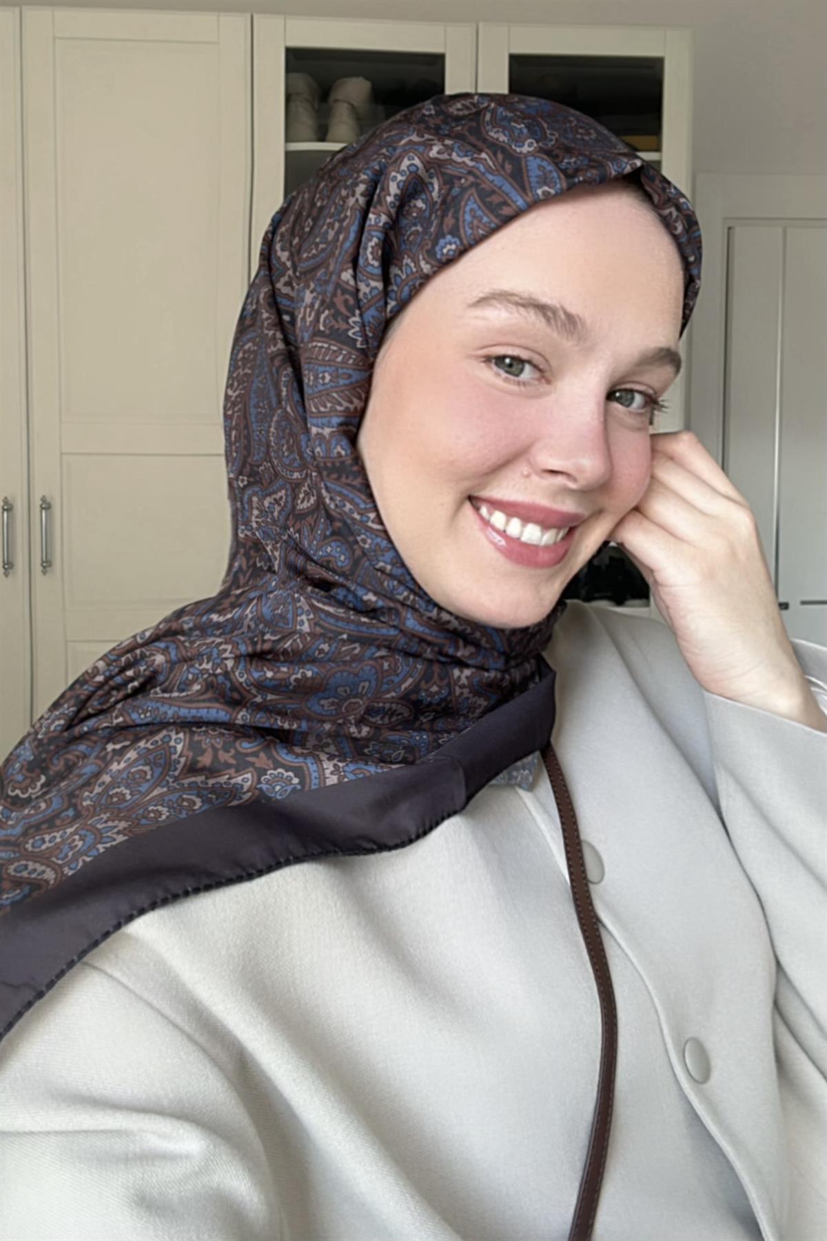 Bloom Kahve Nilla Pamuklu Şal