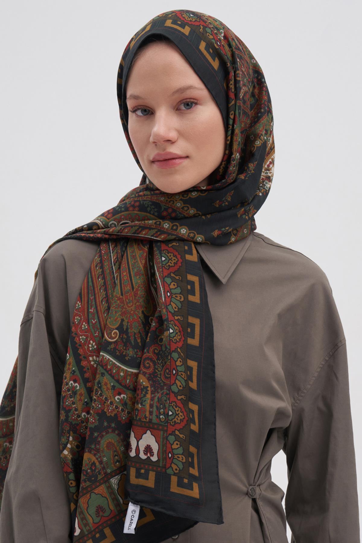 Breeze Dark Early İpek Şal