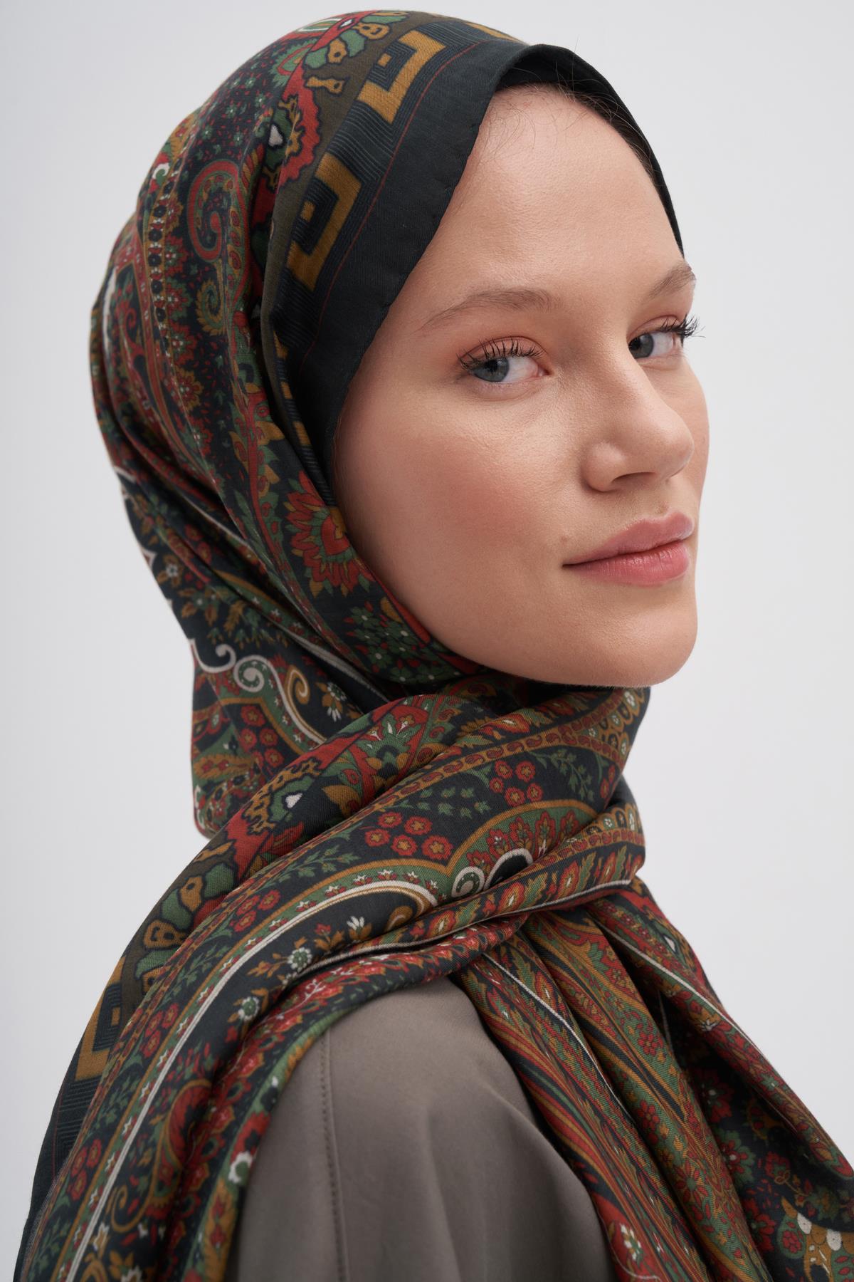 Breeze Dark Early İpek Şal