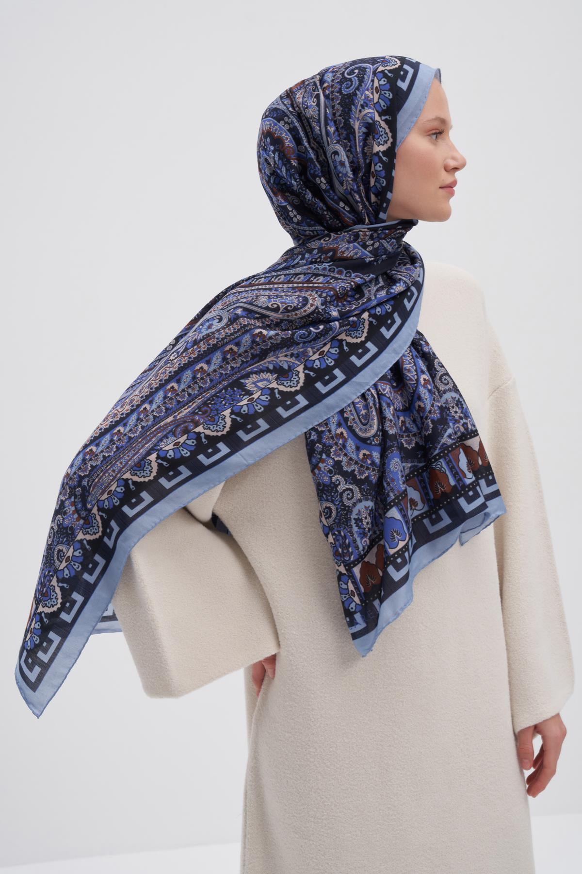 Breeze İndigo Early İpek Şal