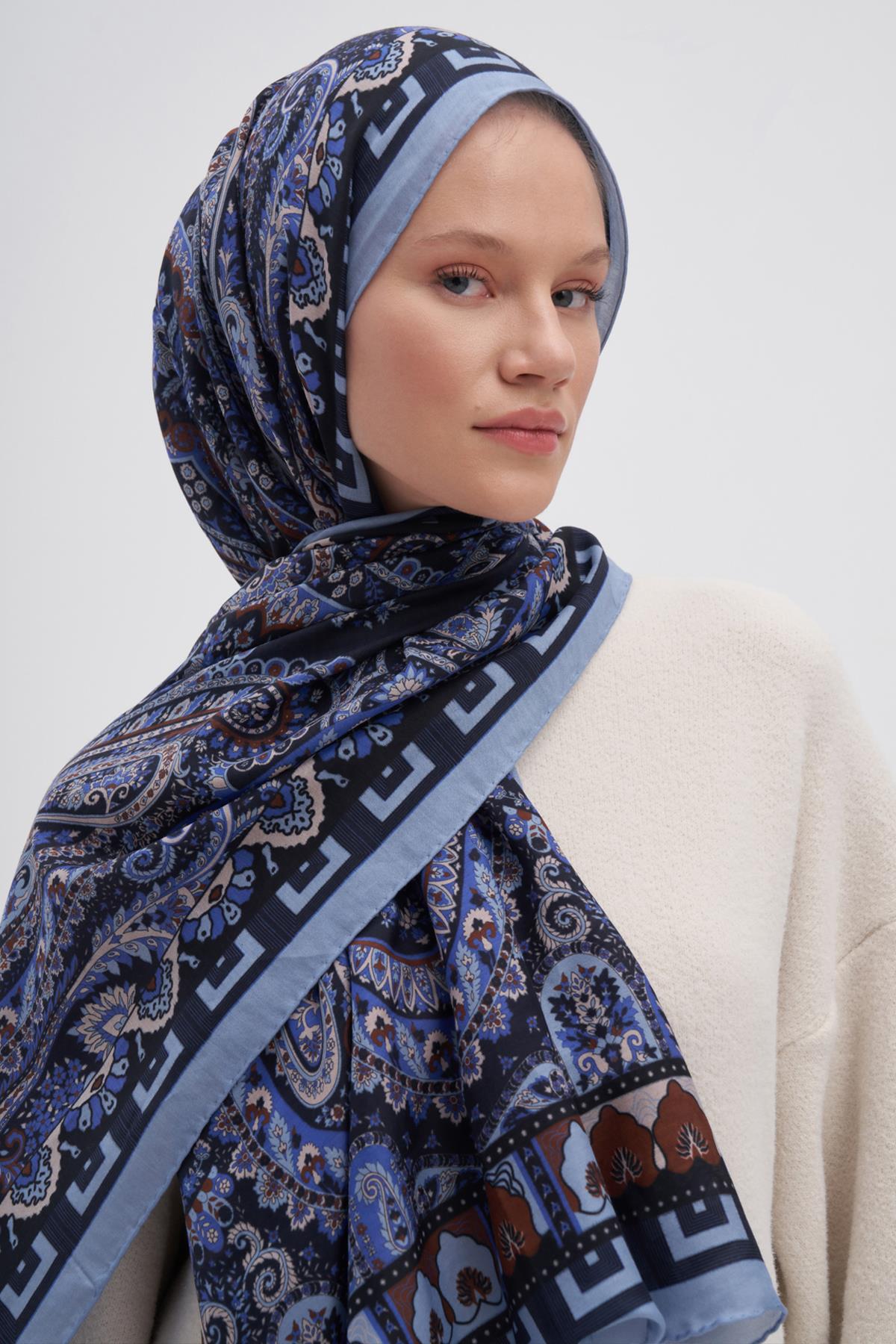 Breeze İndigo Early İpek Şal