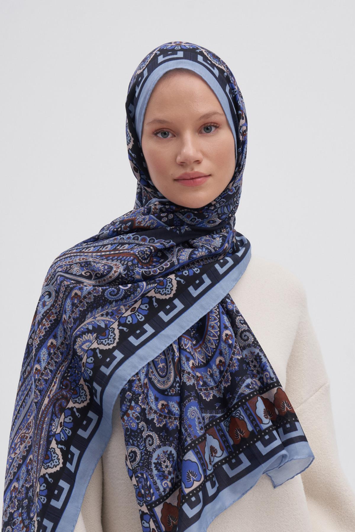 Breeze İndigo Early İpek Şal