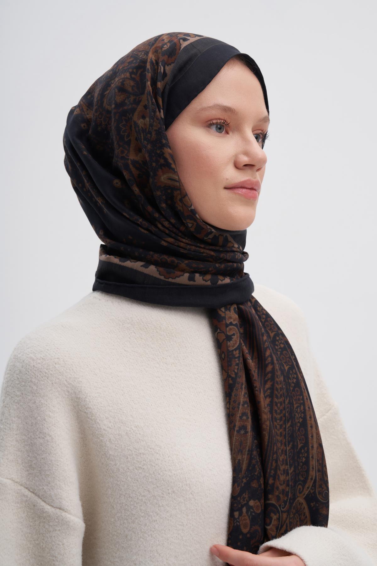 Breeze Kahve Early İpek Şal