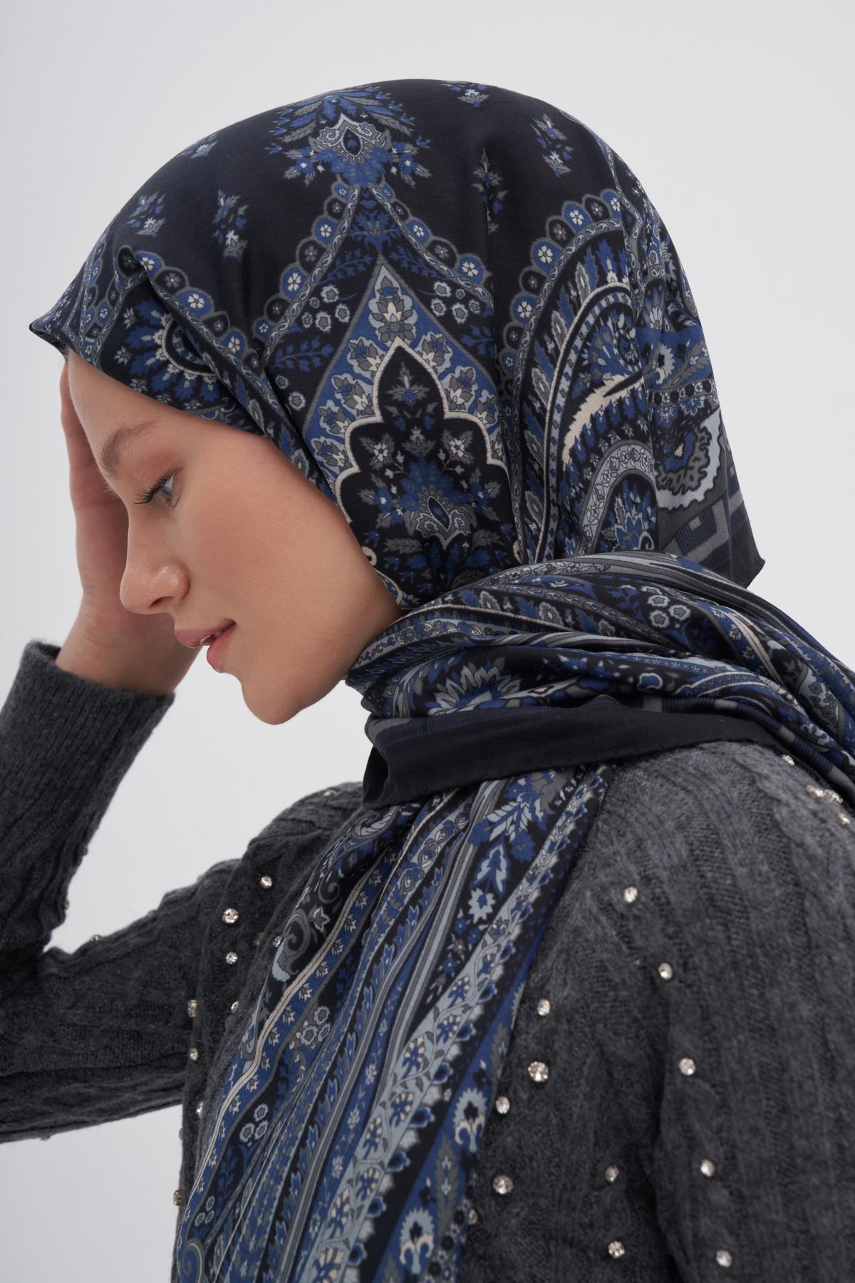 Breeze Lacivert Early İpek Şal