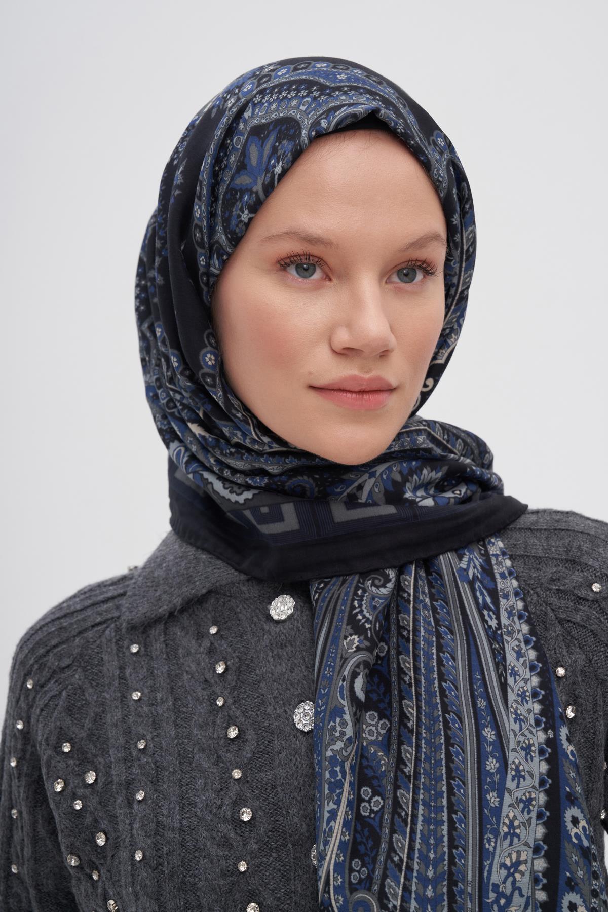 Breeze Lacivert Early İpek Şal