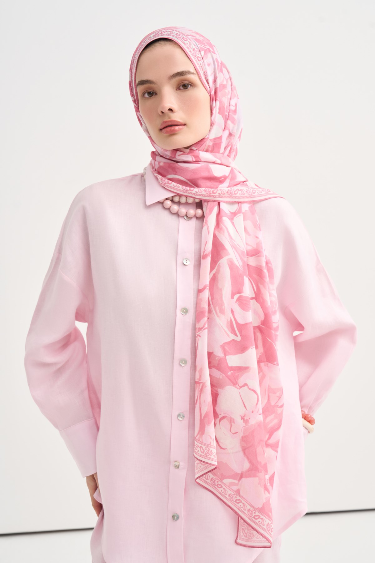 Rosalie Aria Viskon Şal Pembe