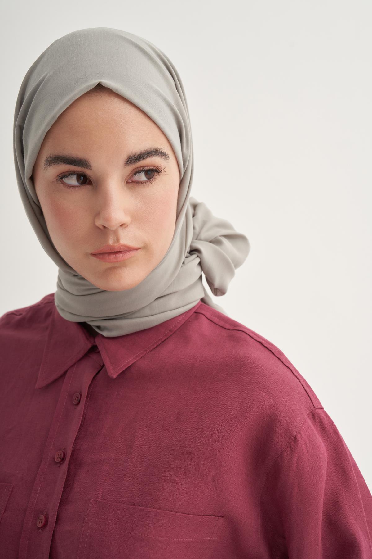 Organik  Kırışık  Şal Açık Gri