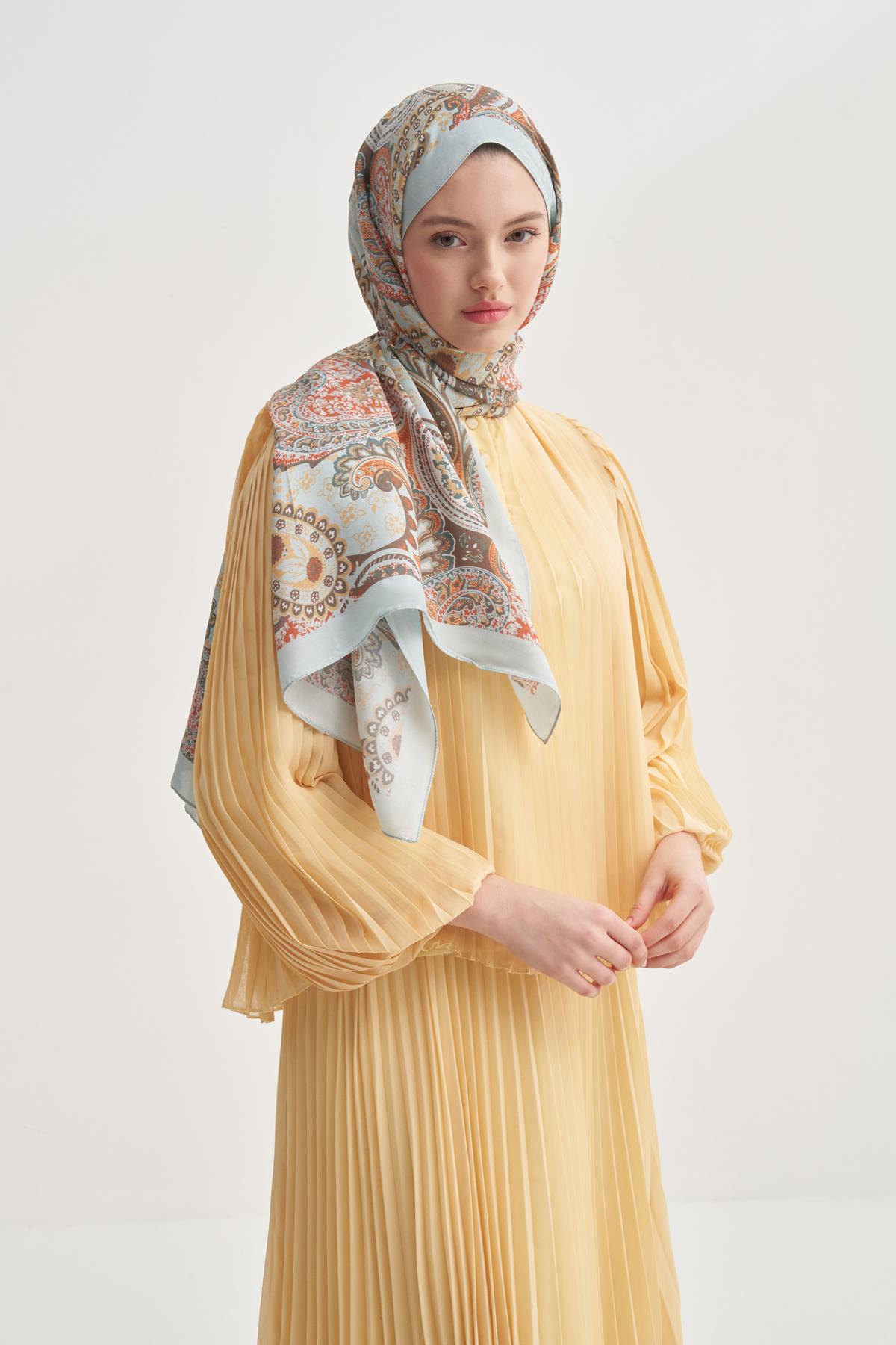 Rosella Soft Mavi Nilla Pamuklu Şal